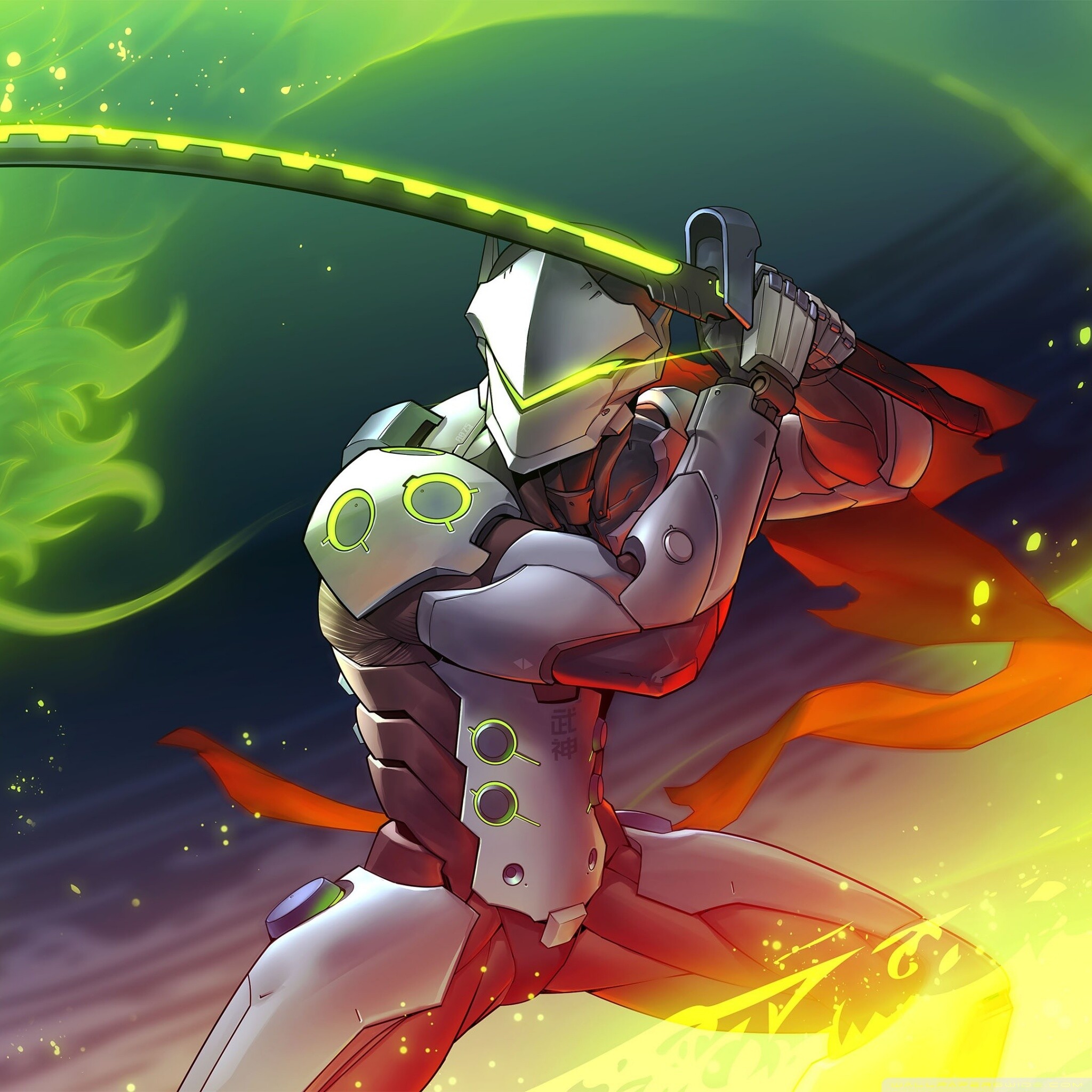 Genji: Lacks the evasiveness of Tracer and the damage of Reaper, Overwatch. 2050x2050 HD Wallpaper.