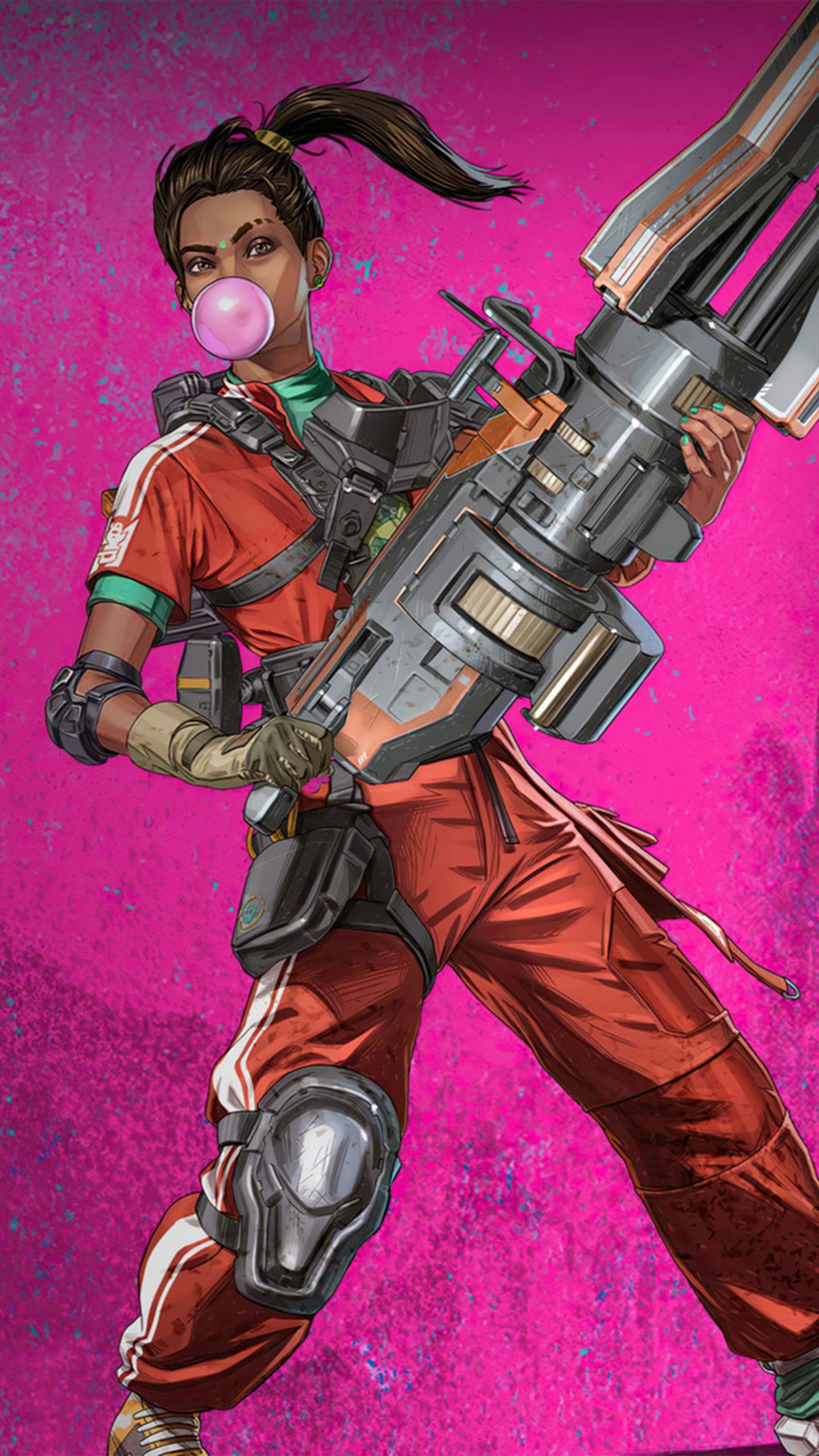 Apex Legends: Rampart, Armed with a mobile minigun with one high-capacity magazine. 1440x2560 HD Wallpaper.
