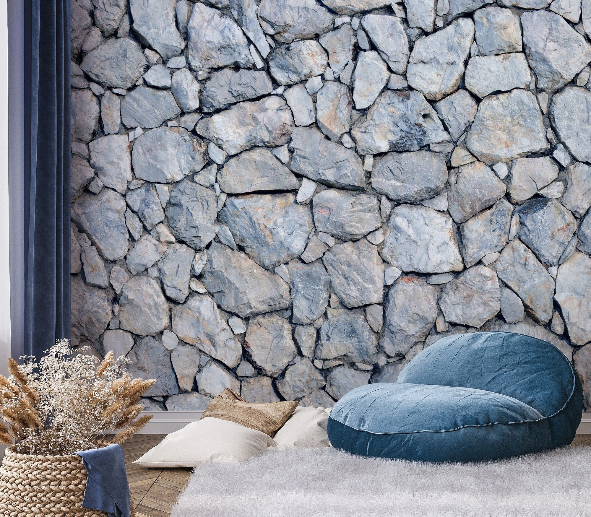 Stone wallpaper, Blue shades, Abstract pattern, Minimalist decor, 2000x1750 HD Desktop
