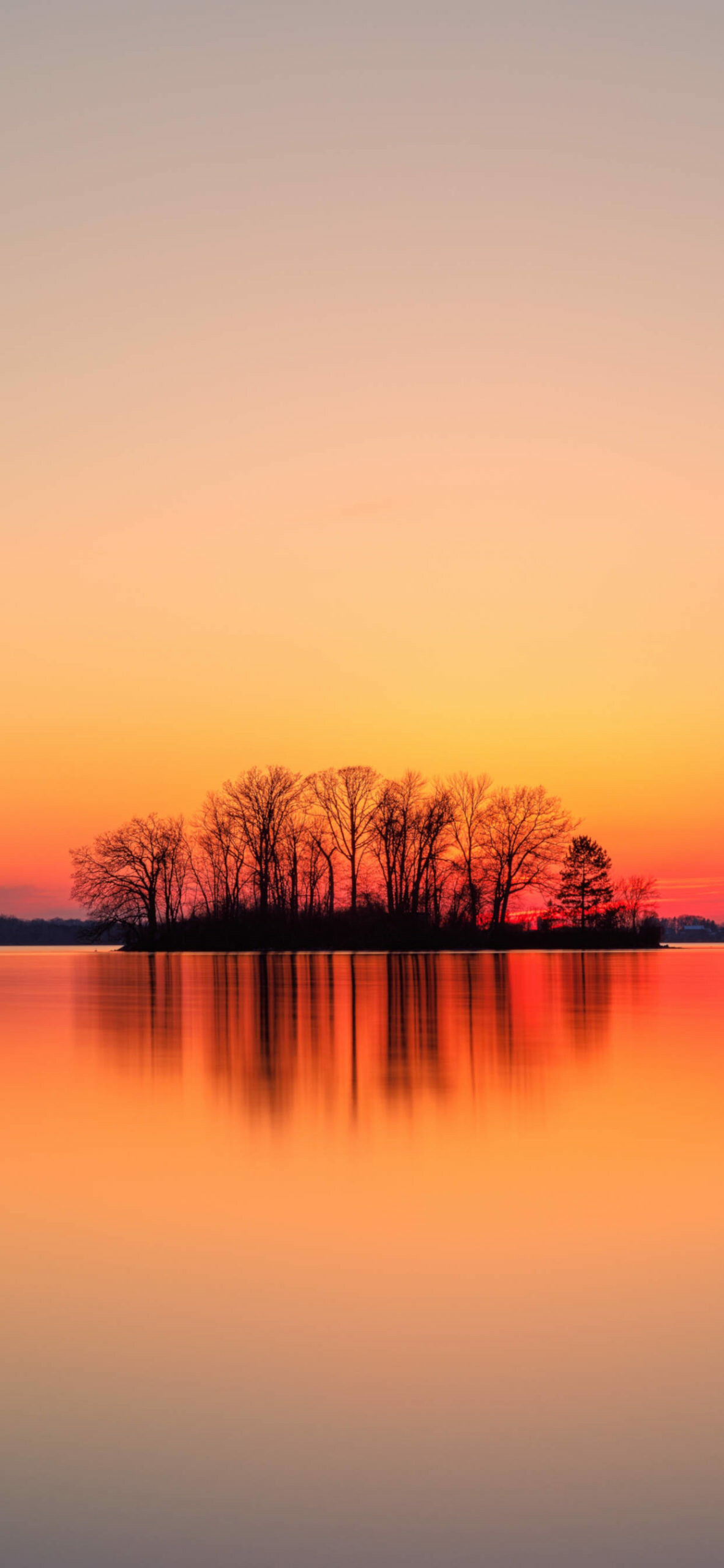 Sunset: Evening, Orange-reddish color skies. 1190x2560 HD Wallpaper.