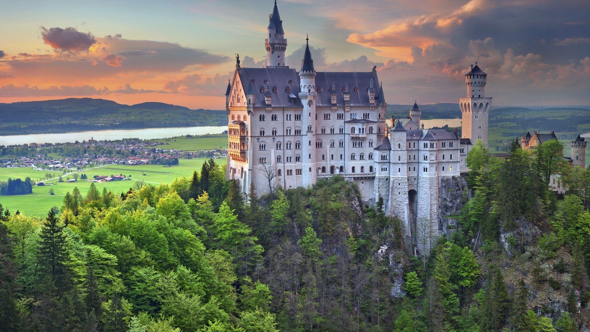Neuschwanstein Castle: One of Germany's most visited sites, Fairy tale palace. 1920x1080 Full HD Wallpaper.