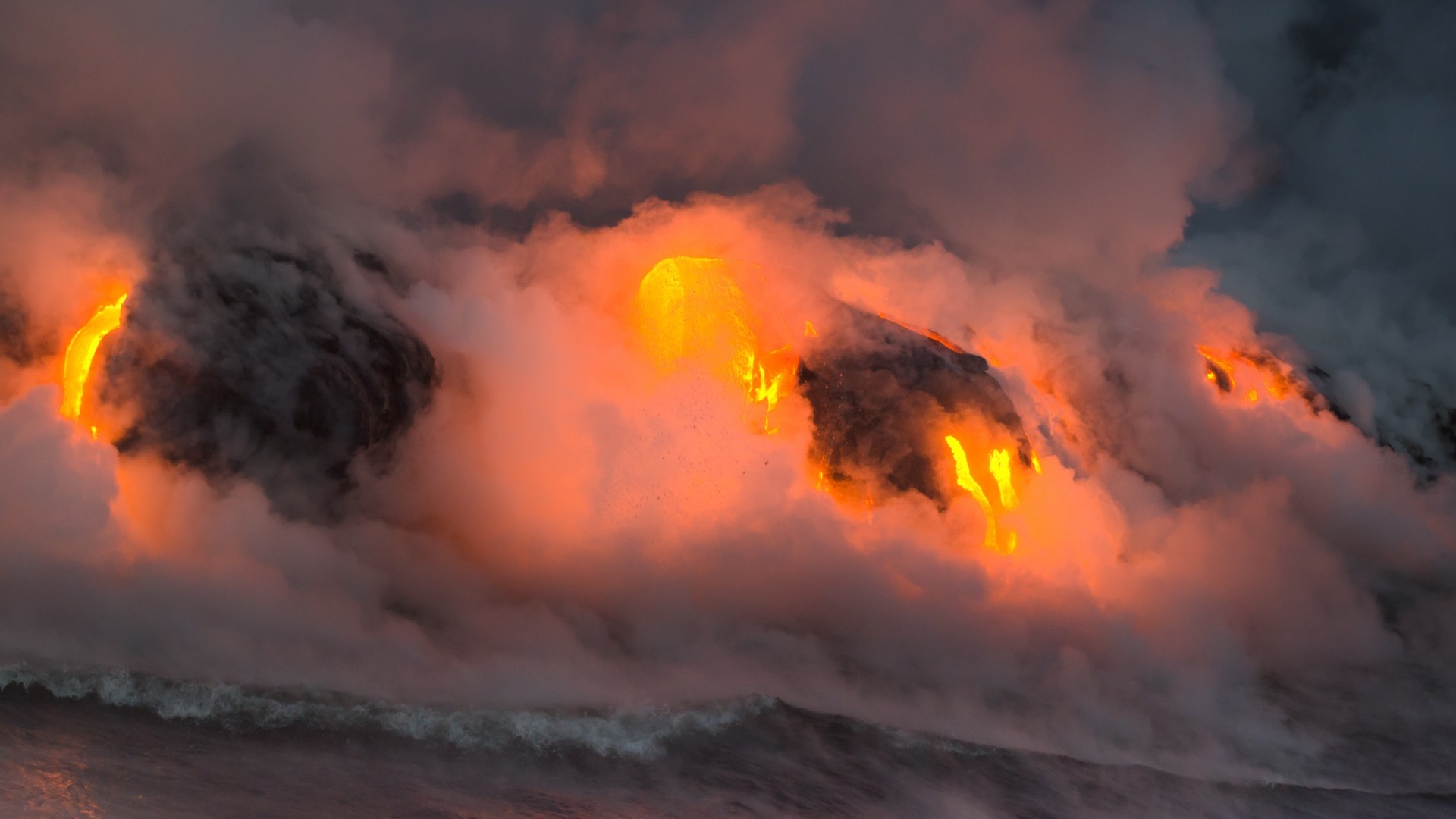 Volcano, Astonishing display, Natural wonder, Powerful force, 1920x1080 Full HD Desktop
