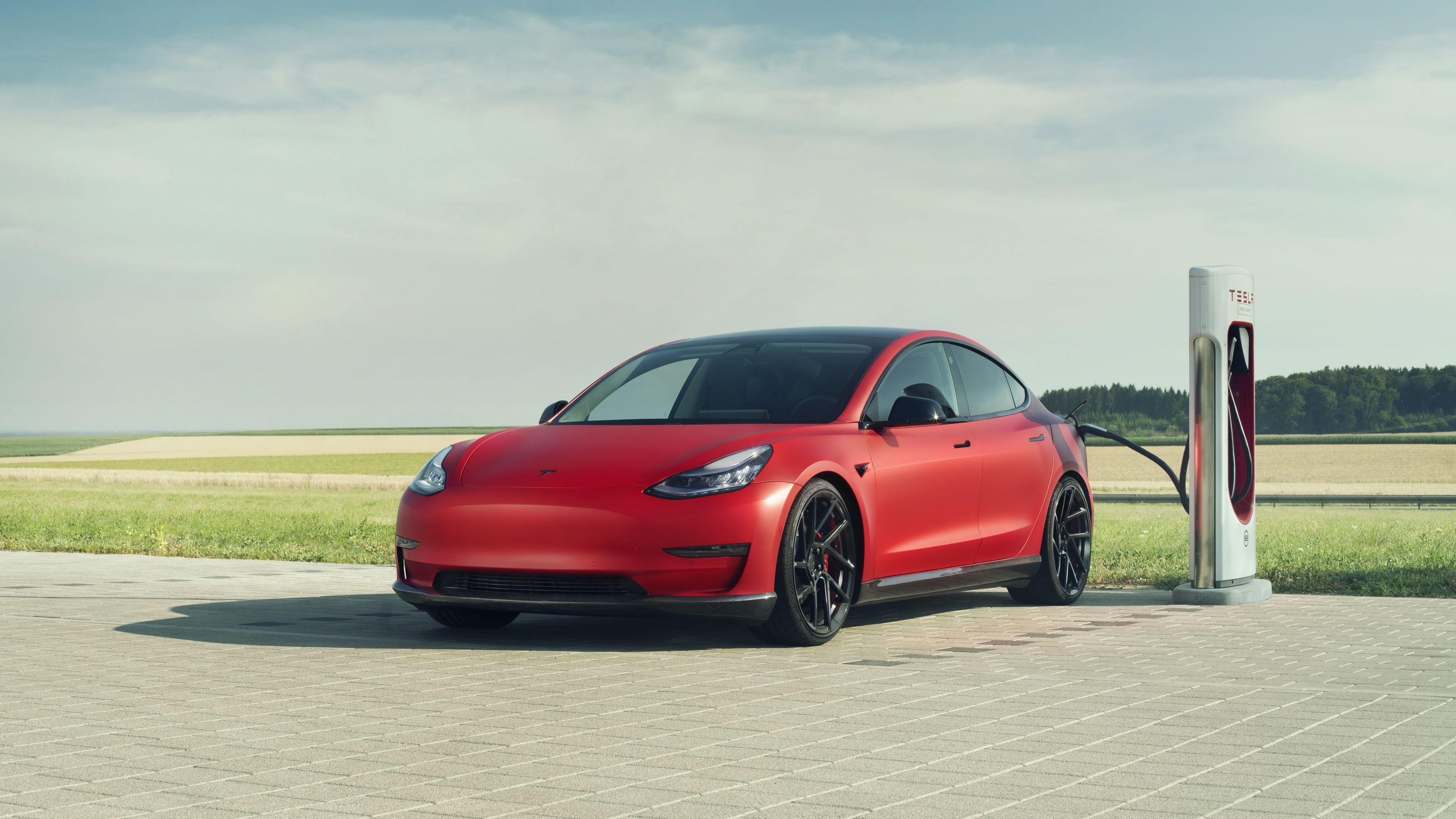 Tesla Model 3, Electric vehicle, 2021 model, Stunning wallpapers, 3840x2160 4K Desktop