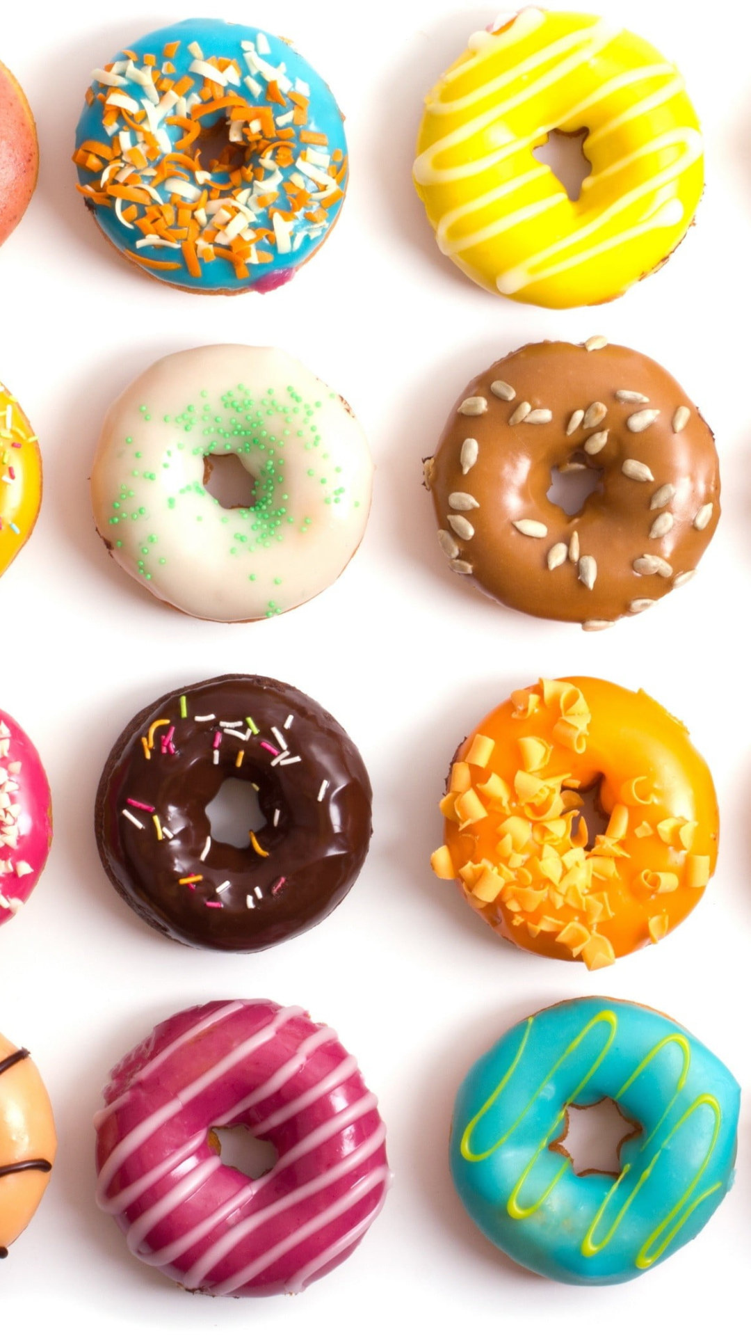 Donut: Assorted-flavor doughnuts, Food, Sprinkles, Sweet. 1080x1920 Full HD Background.