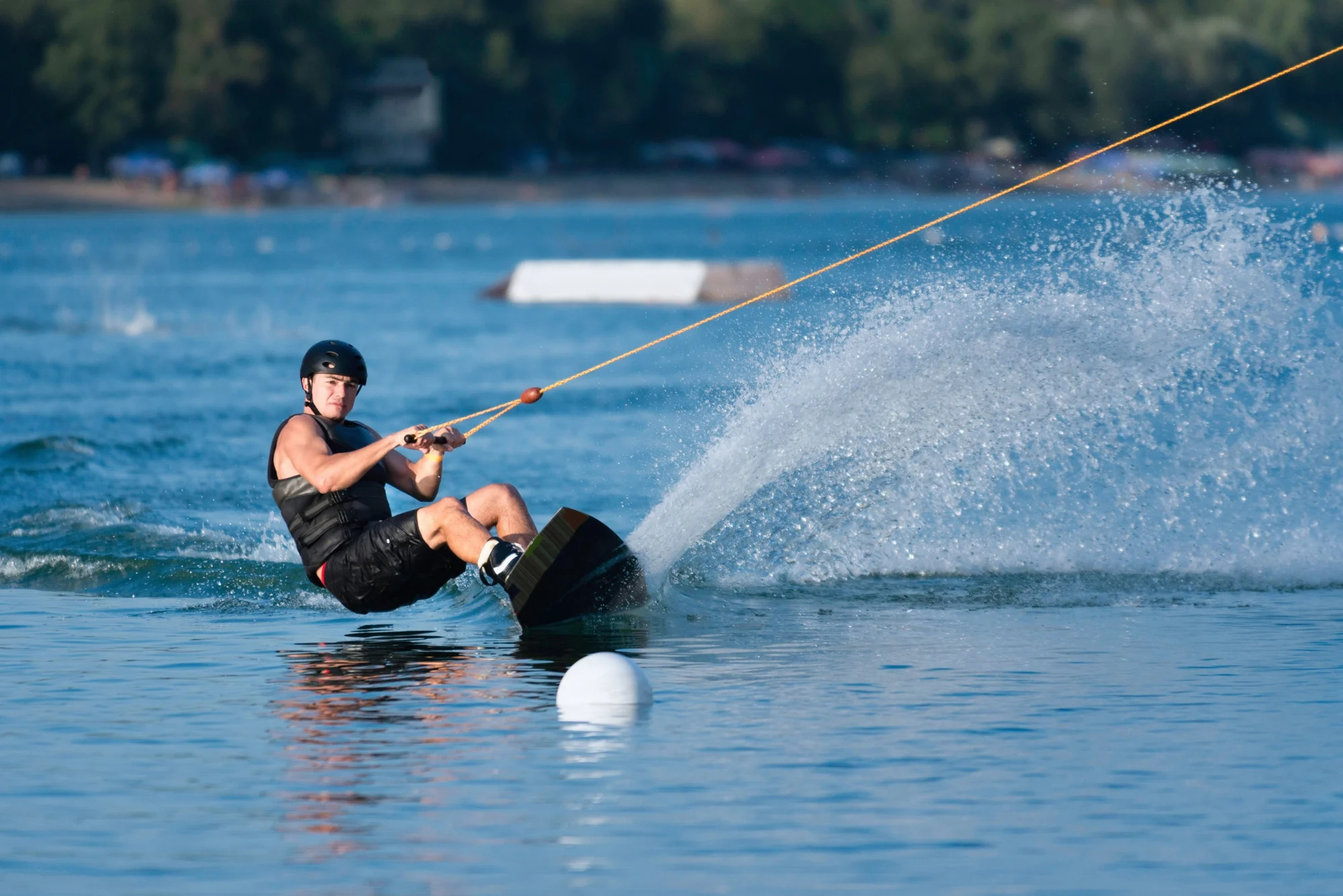 Wakeboarding: Riding a wakeboard is somehow similar to kitesurfing, Extreme water sports, Recreational sports. 2000x1340 HD Wallpaper.