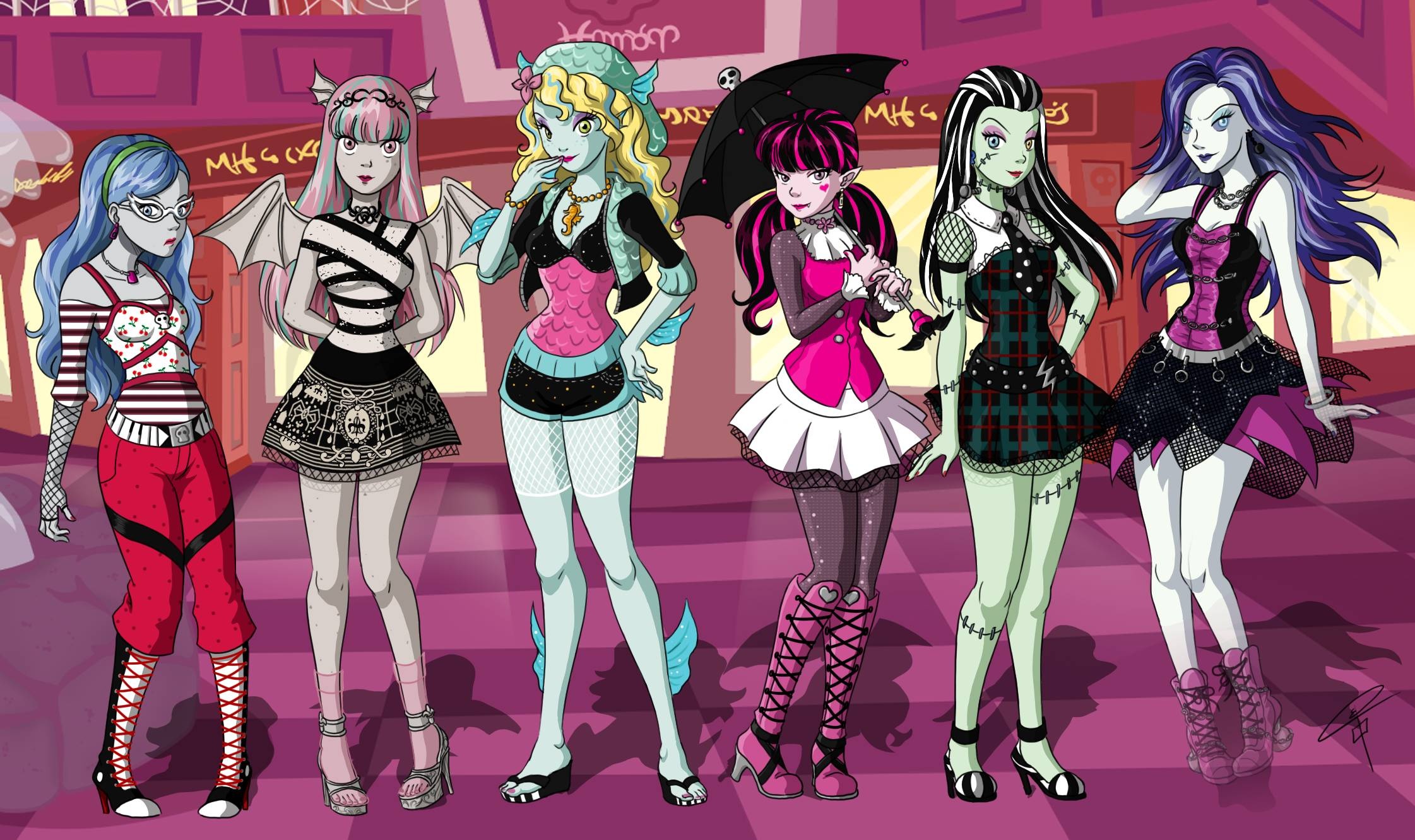 Monster High: The story revolves around the terrific teenage descendants of the world's most famous monsters. 2250x1340 HD Background.
