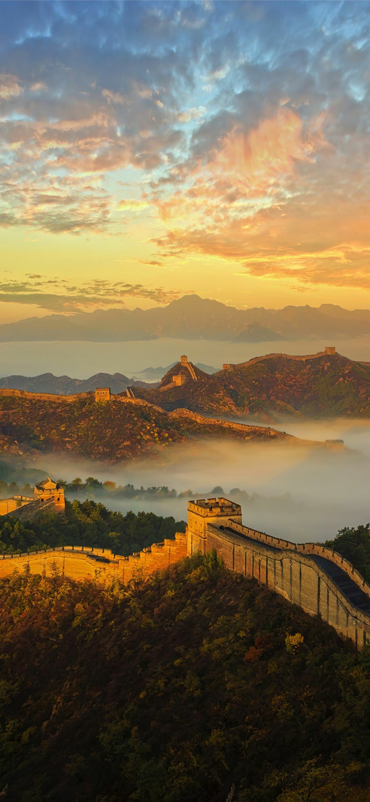 China: Great Wall, The largest man-made project in the world. 1290x2780 HD Background.