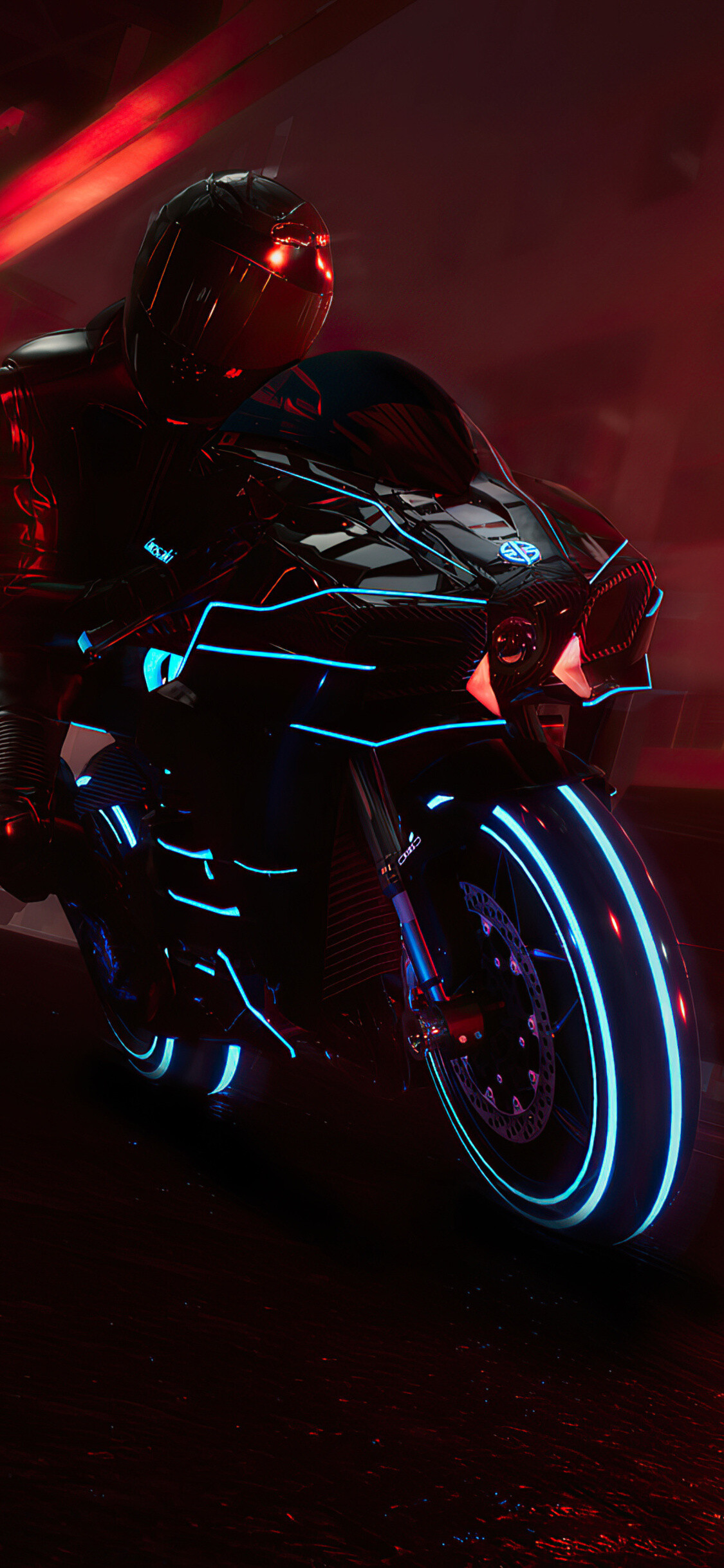 Kawasaki Ninja ZX: Japanese sport bike series, Name has been synonymous with sports motorcycles for over 30 years. 1130x2440 HD Background.