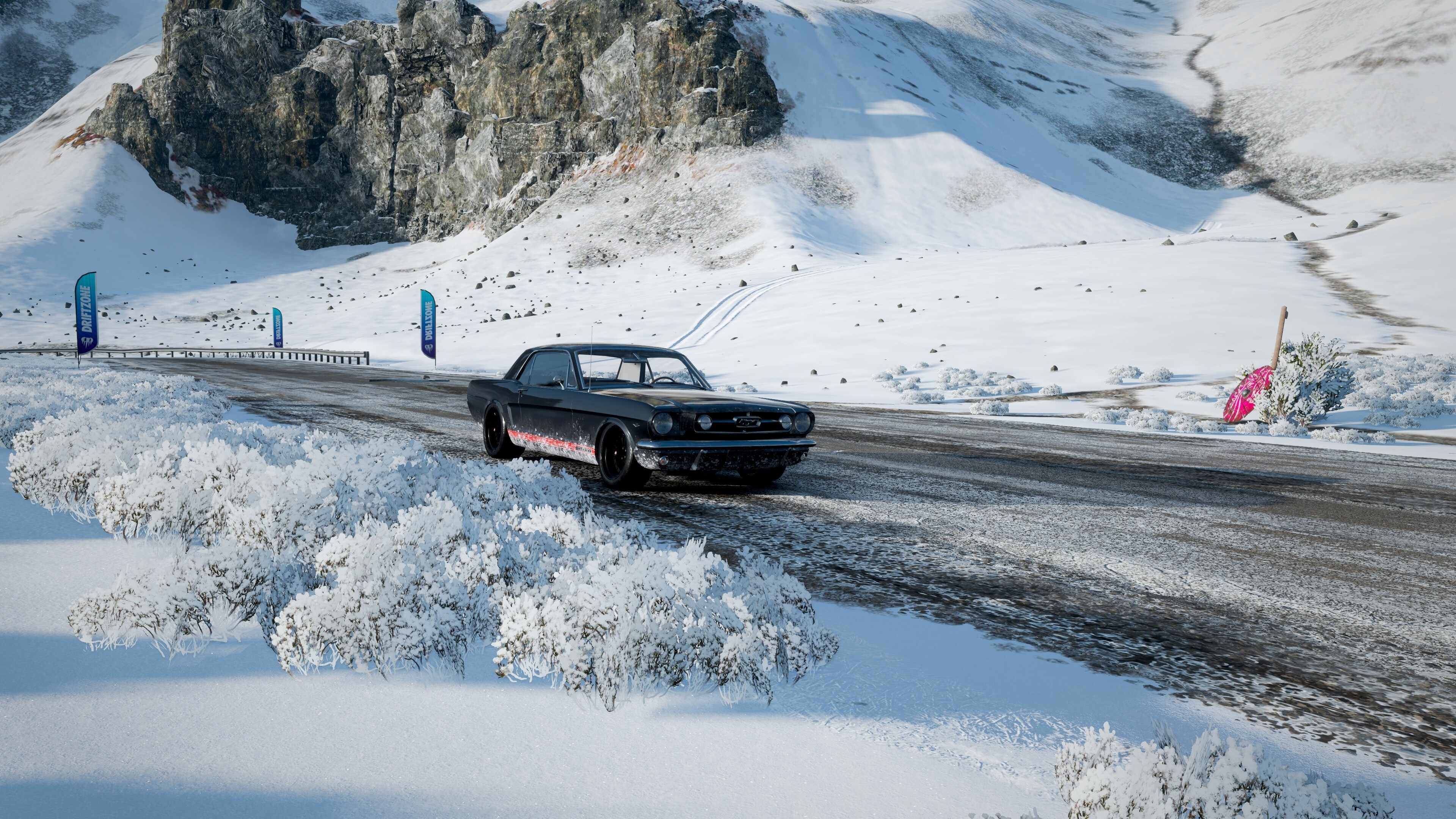 Forza Horizon: Racing simulator, Ford Mustang, Playground Games. 3840x2160 4K Background.