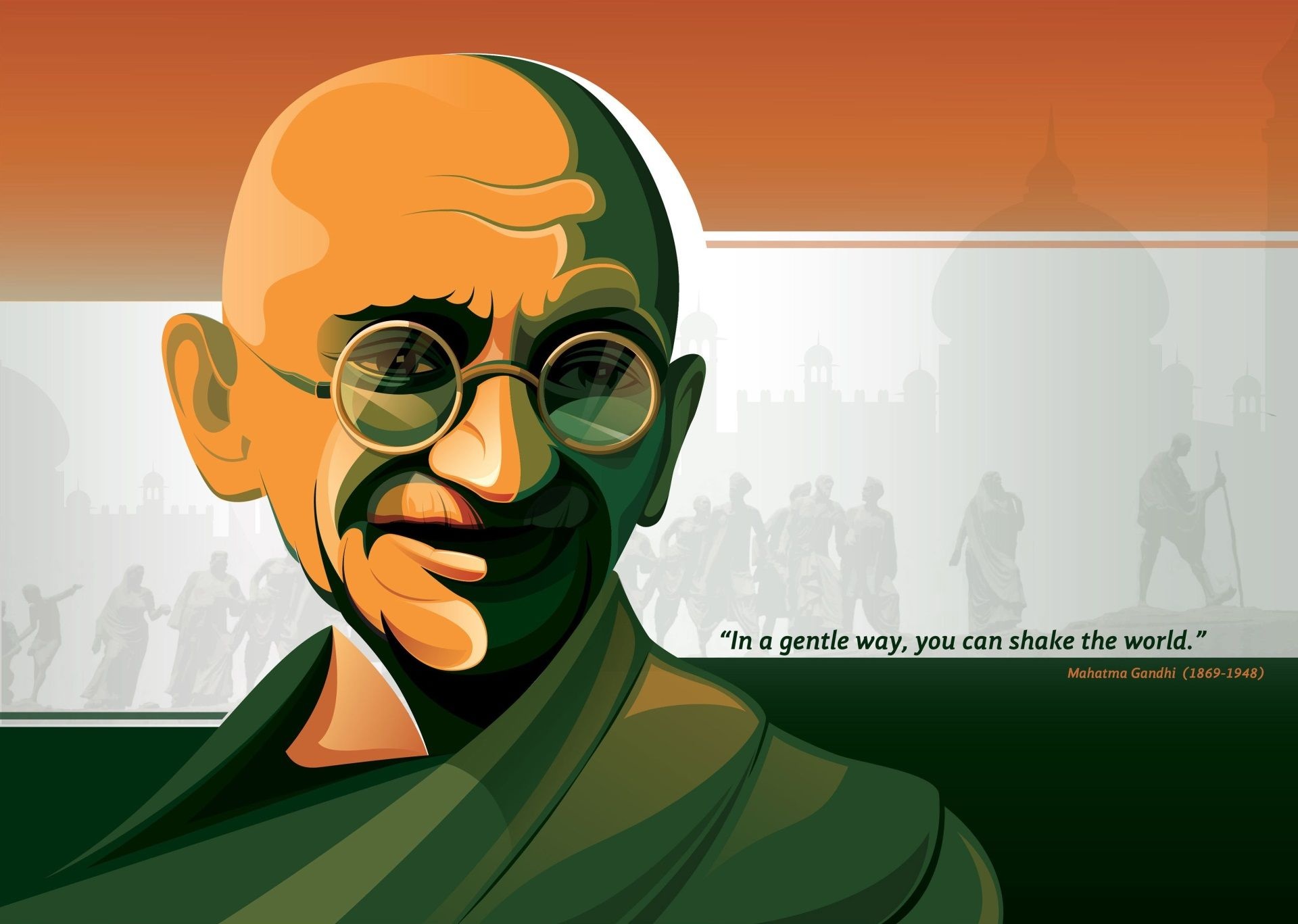 Mahatma Gandhi HD wallpapers, Indian flag, National symbol, Inspiration for future generations, 1920x1370 HD Desktop