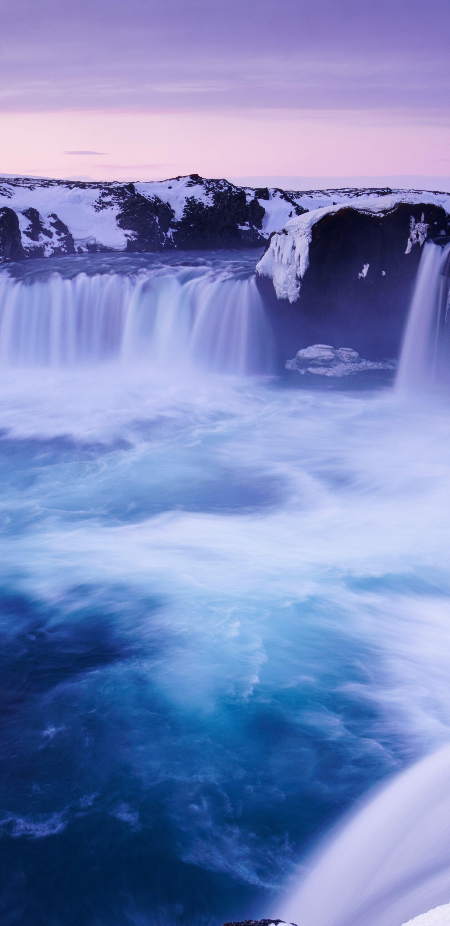Waterfall: Godafoss, Stream, Nature, Iceland, Wilderness. 1440x2960 HD Wallpaper.