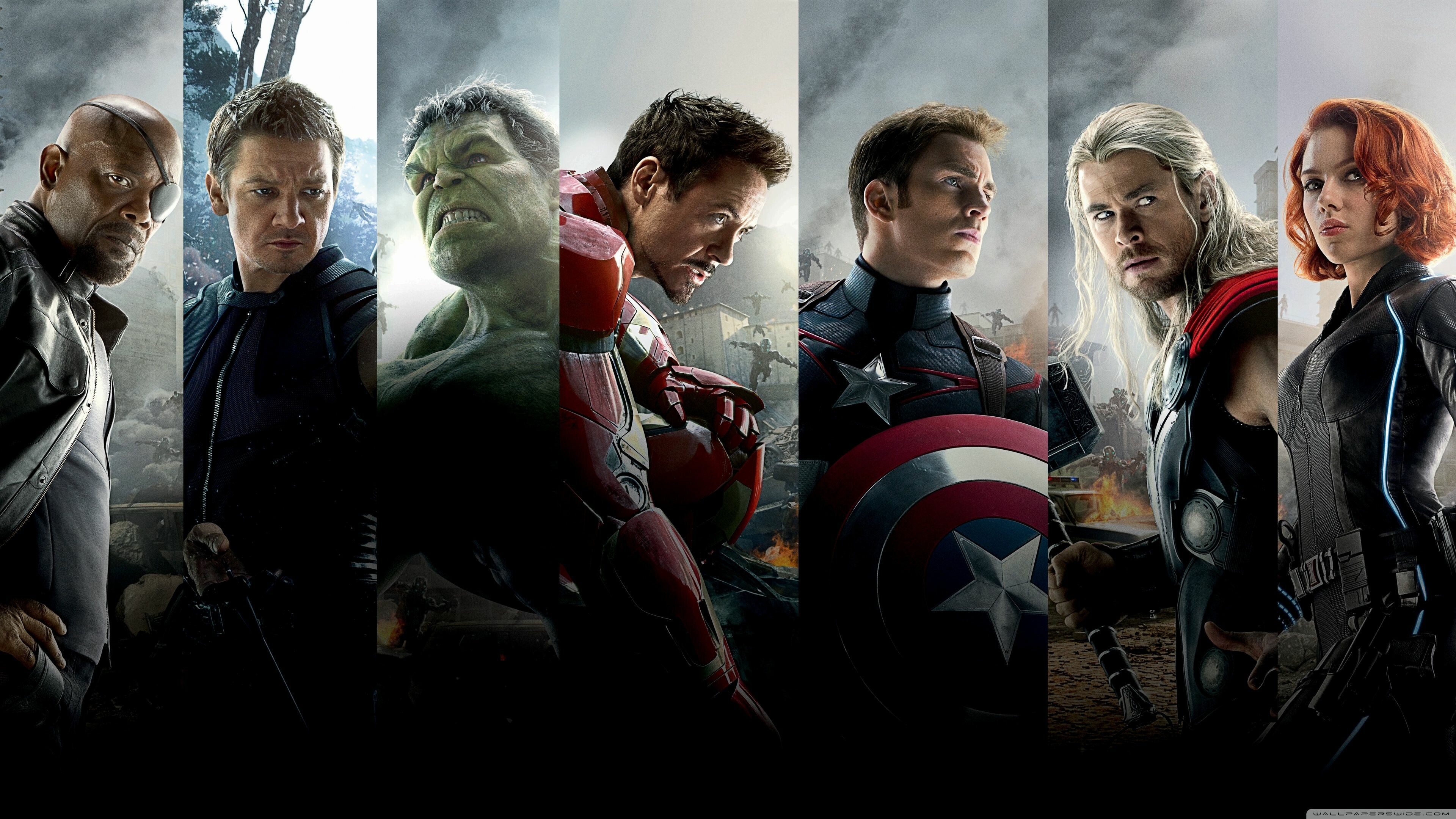Avengers: Age of Ultron, A 2015 American superhero film based on the Marvel Comics superhero team. 3840x2160 4K Wallpaper.