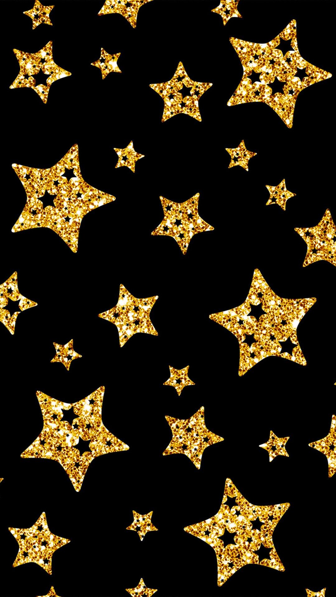 Gold Star: Glittering metallic, Blossom of gold, Sparkling golden ornaments. 1080x1920 Full HD Wallpaper.