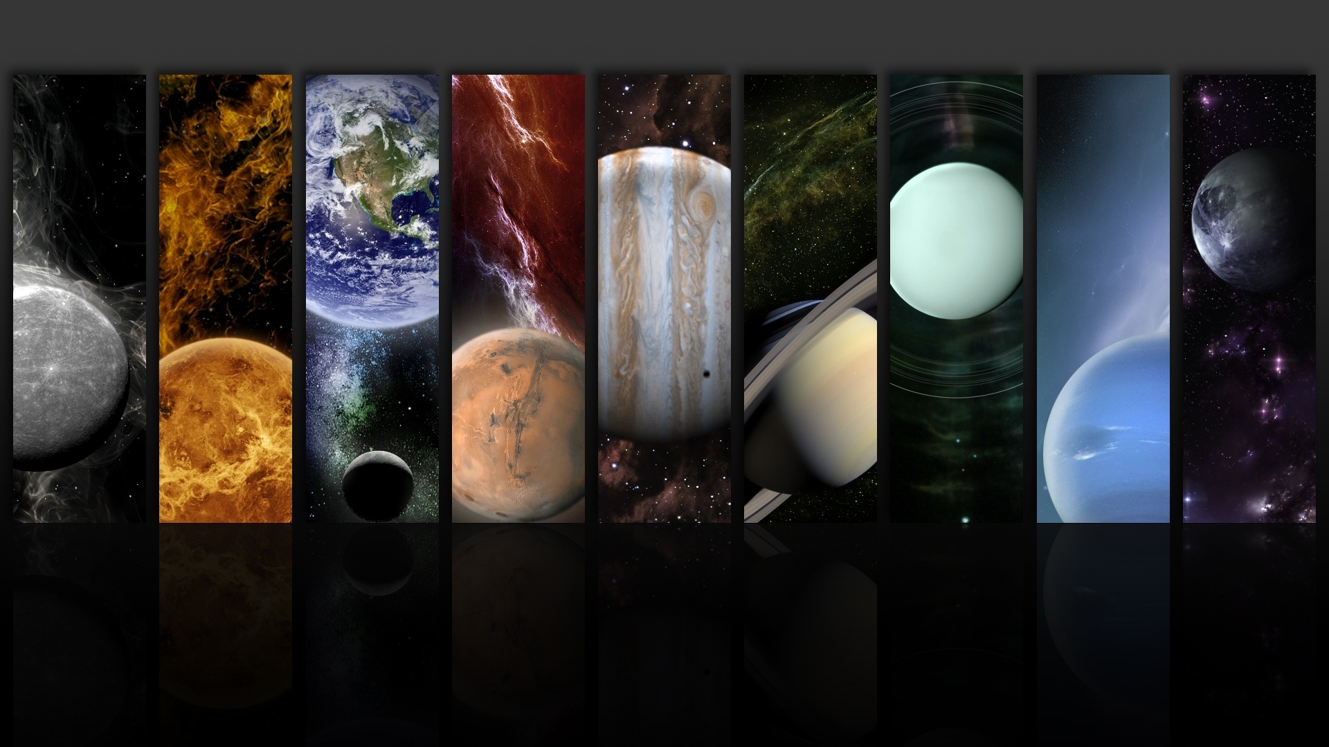 9 Planets, Outer space collage, Sci-fi wallpaper, Captivating tiles, 1920x1080 Full HD Desktop