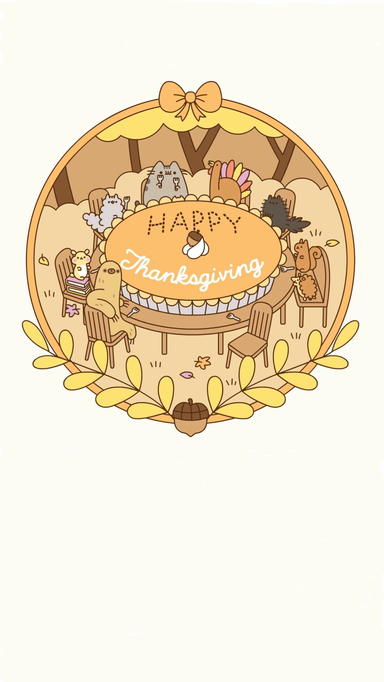 Thanksgiving: Kawaii, The act of giving thanks, Celebration. 1250x2210 HD Background.