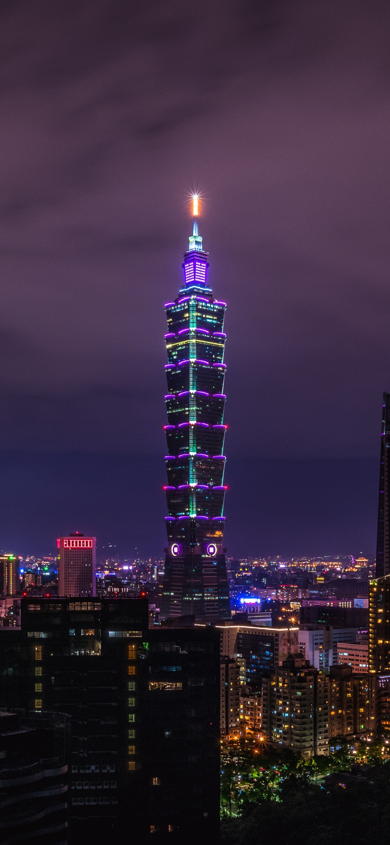Taipei, Taiwan, Taipei 101, City skyline, 1290x2780 HD Phone