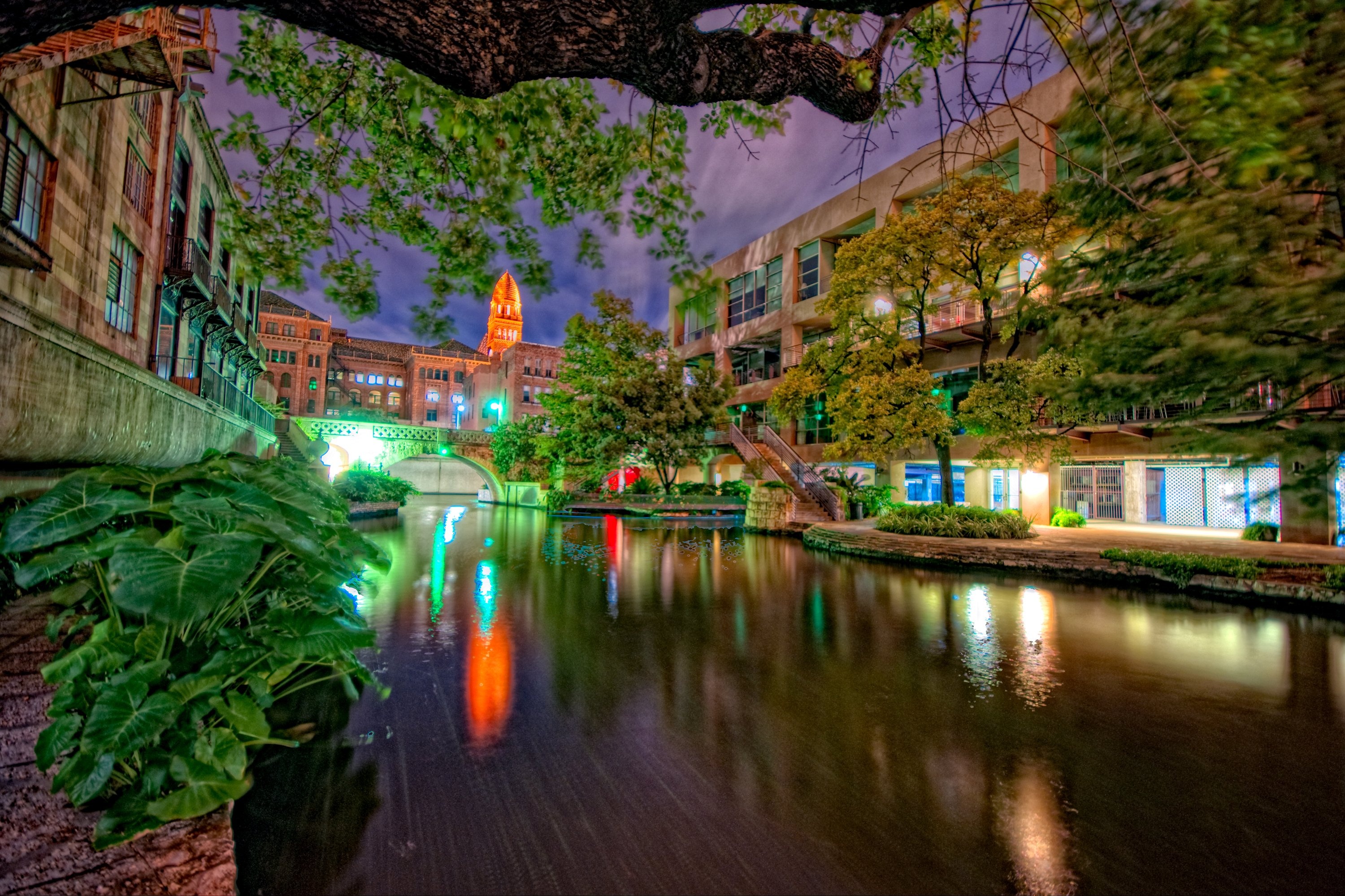 San Antonio at night, Wallpaper background image, City lights, Night skyline, 3000x2000 HD Desktop