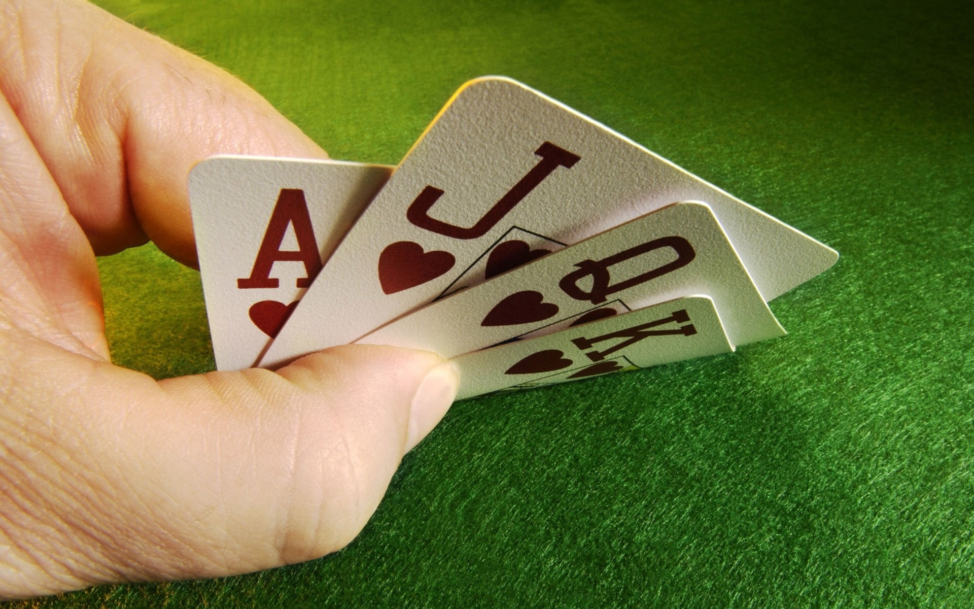 Poker: Royal Flush, Five-card stud poker, Table's playing surface. 1920x1200 HD Wallpaper.