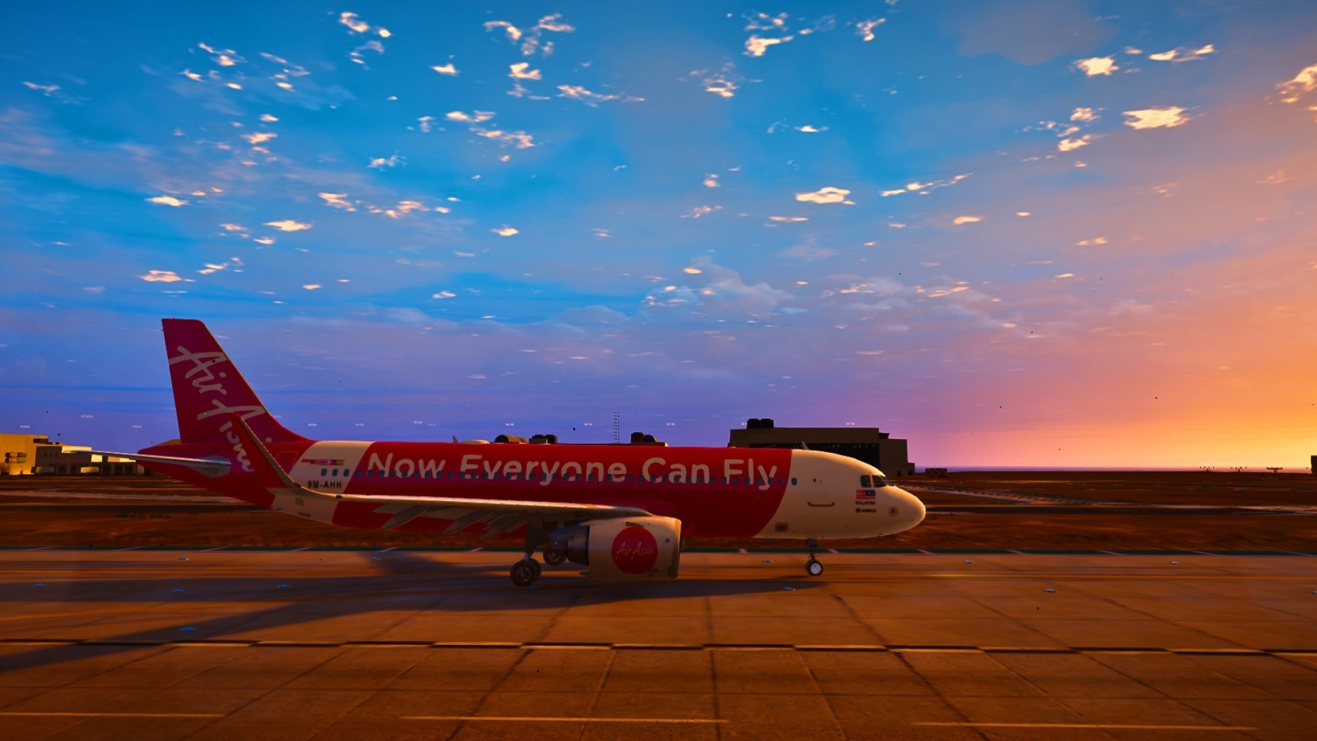 AirAsia livery, Custom aircraft design, Unique modification, Personalized flying experience, 1920x1080 Full HD Desktop