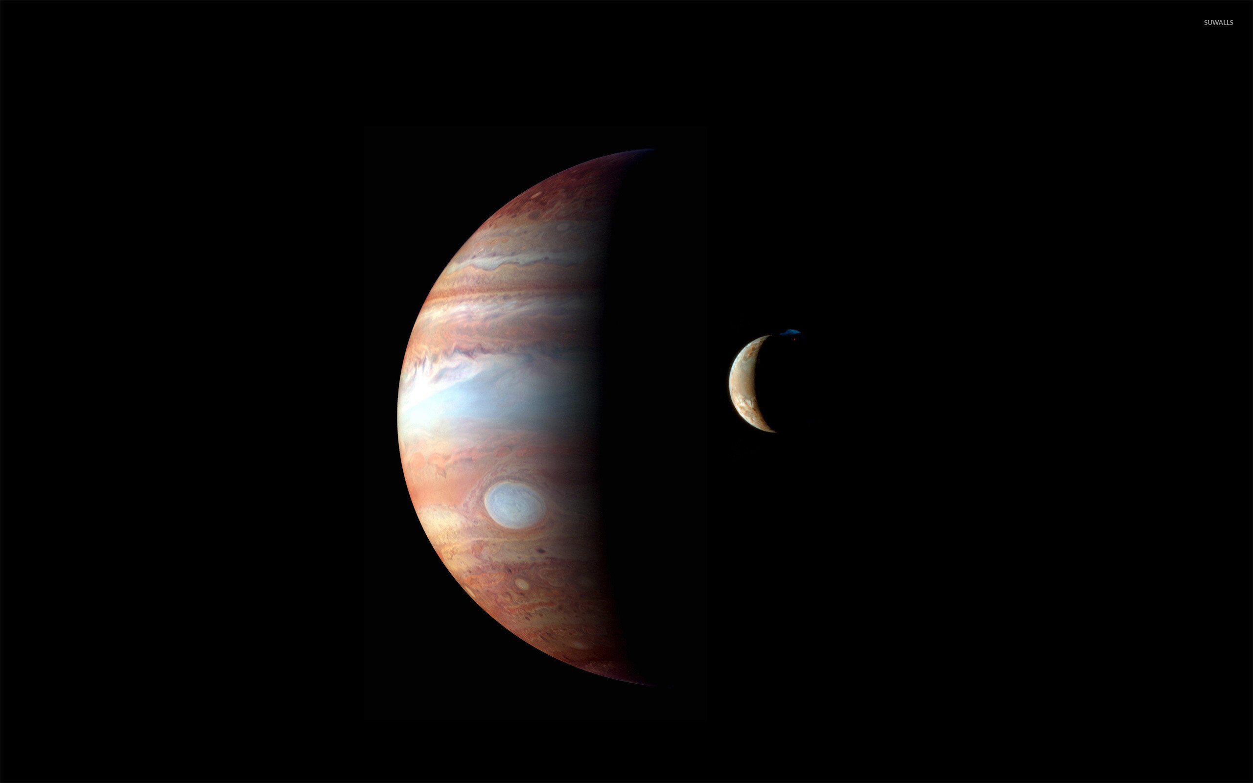Jupiter, Jupiter and Io, Captivating space wallpaper, Cosmic wonders, 2560x1600 HD Desktop