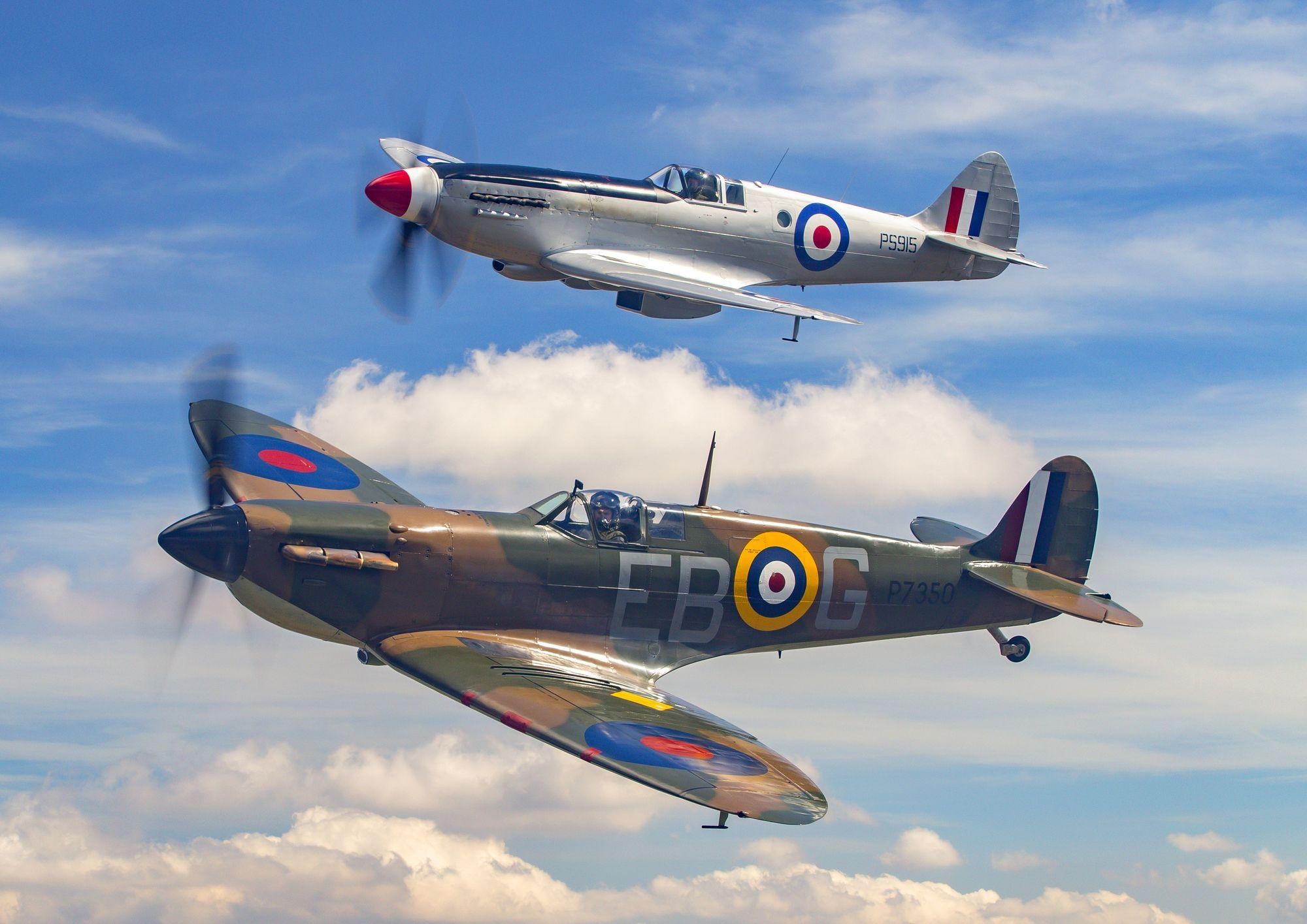 Hawker Hurricane, Supermarine Spitfire, Fighter planes, Aviation history, 2000x1420 HD Desktop