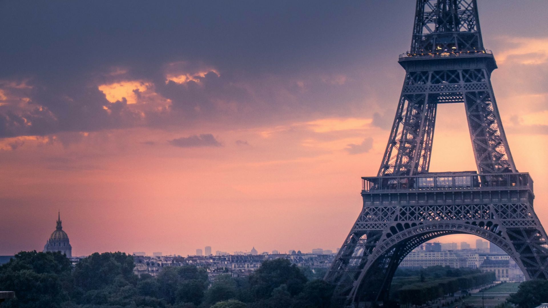 Paris: Called the City of Love, Sunset, Tourist attraction. 1920x1080 Full HD Wallpaper.
