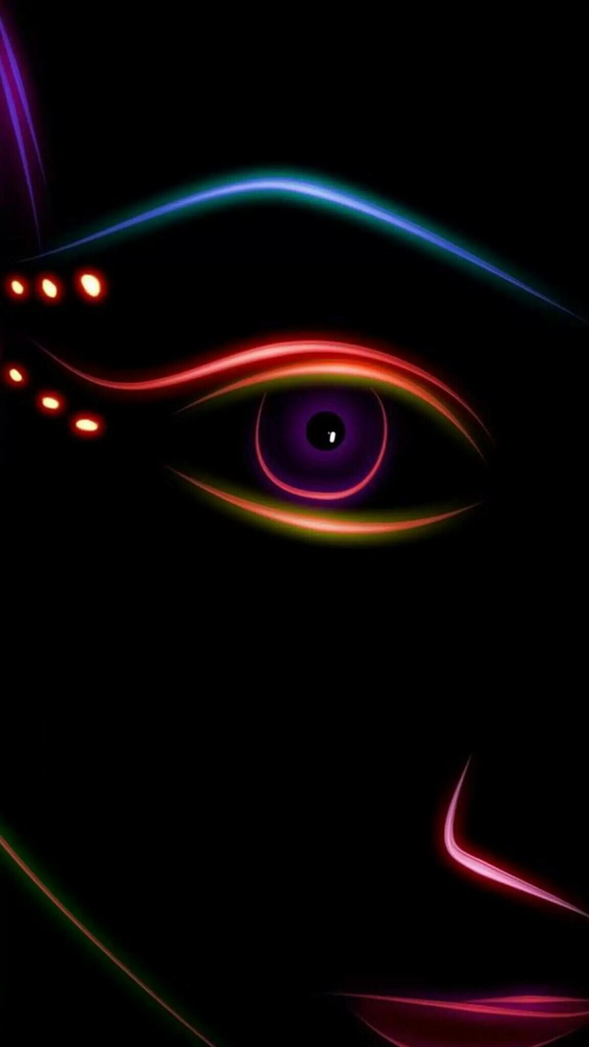 Glow in the Dark: Fluorescent face, Neon lights, Minimalistic, Glowing makeup. 1160x2050 HD Background.