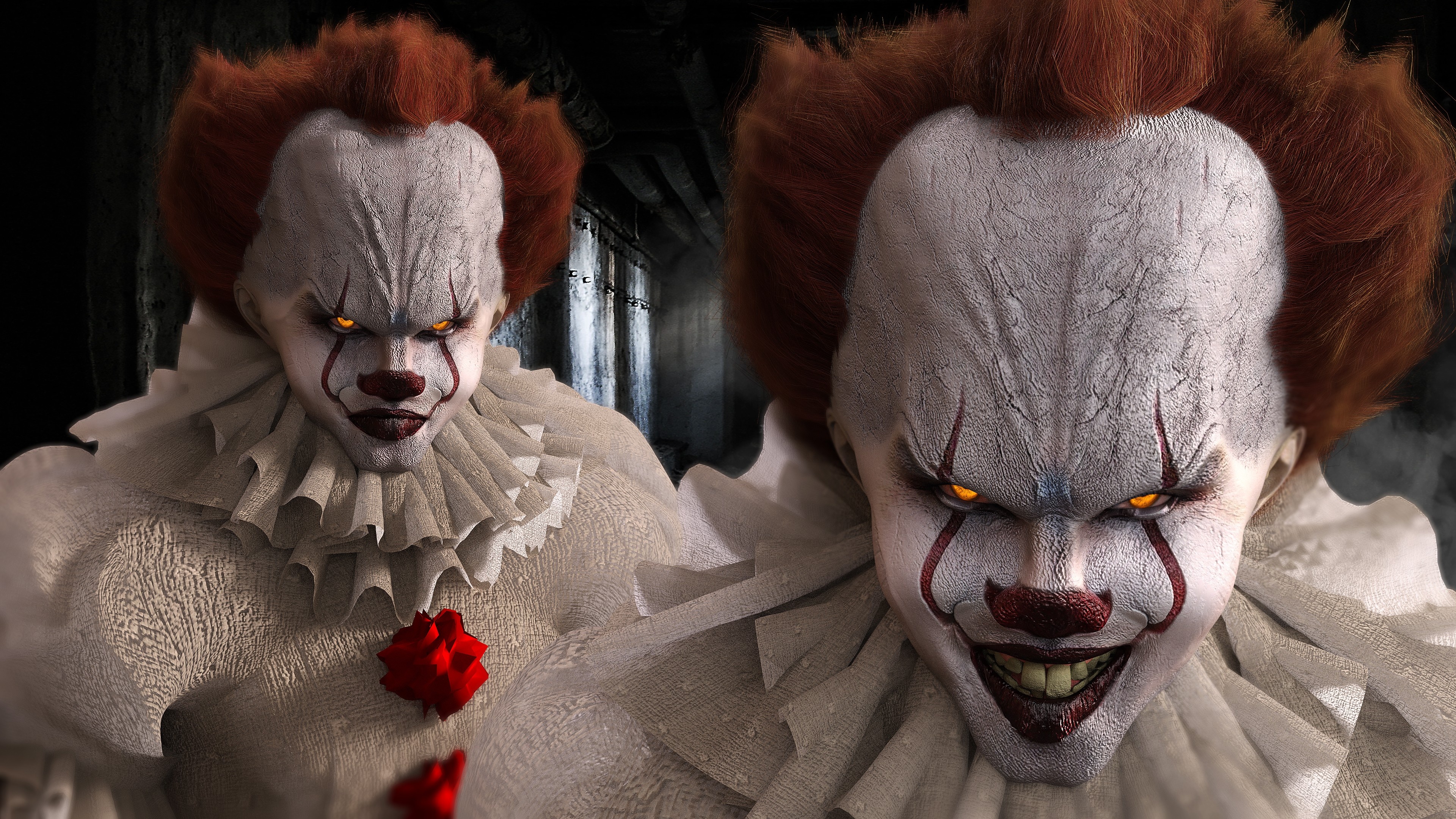 Bill Skarsgard, Movies, Scary clown, Movies, 3840x2160 4K Desktop