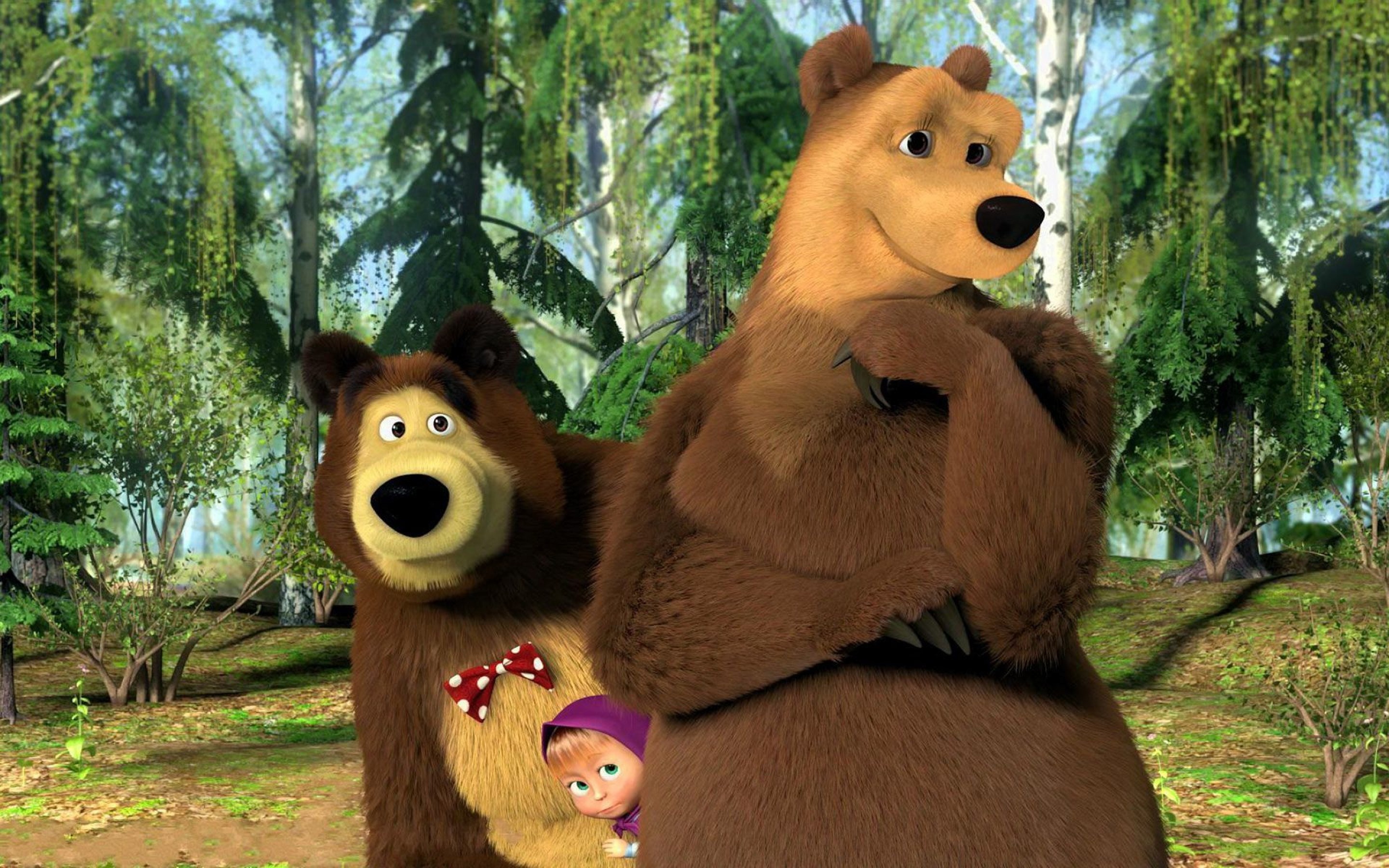 Masha and the Bear, 2560x1080 wallpaper, Animation, 2880x1800 HD Desktop