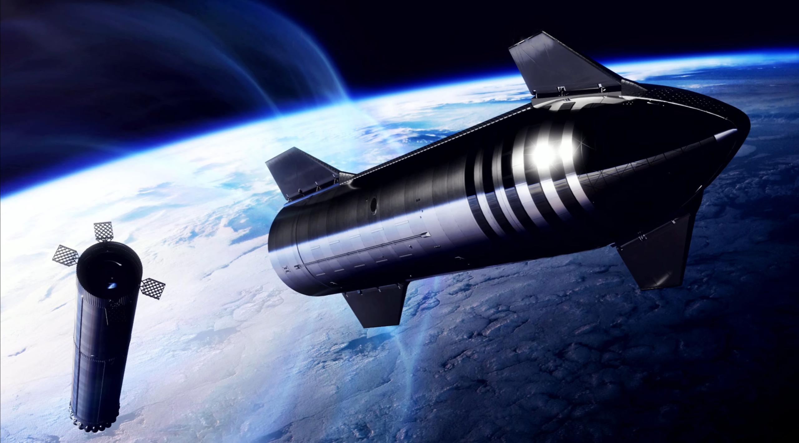 Starship: SpaceX CEO, Elon Musk, First orbital spacecraft launch. 2560x1420 HD Wallpaper.