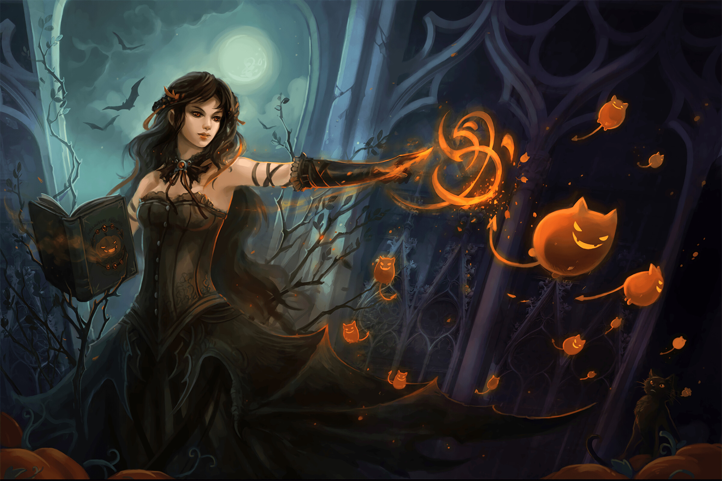 Witch: A practitioner of witchcraft, Wizardess. 2400x1600 HD Wallpaper.