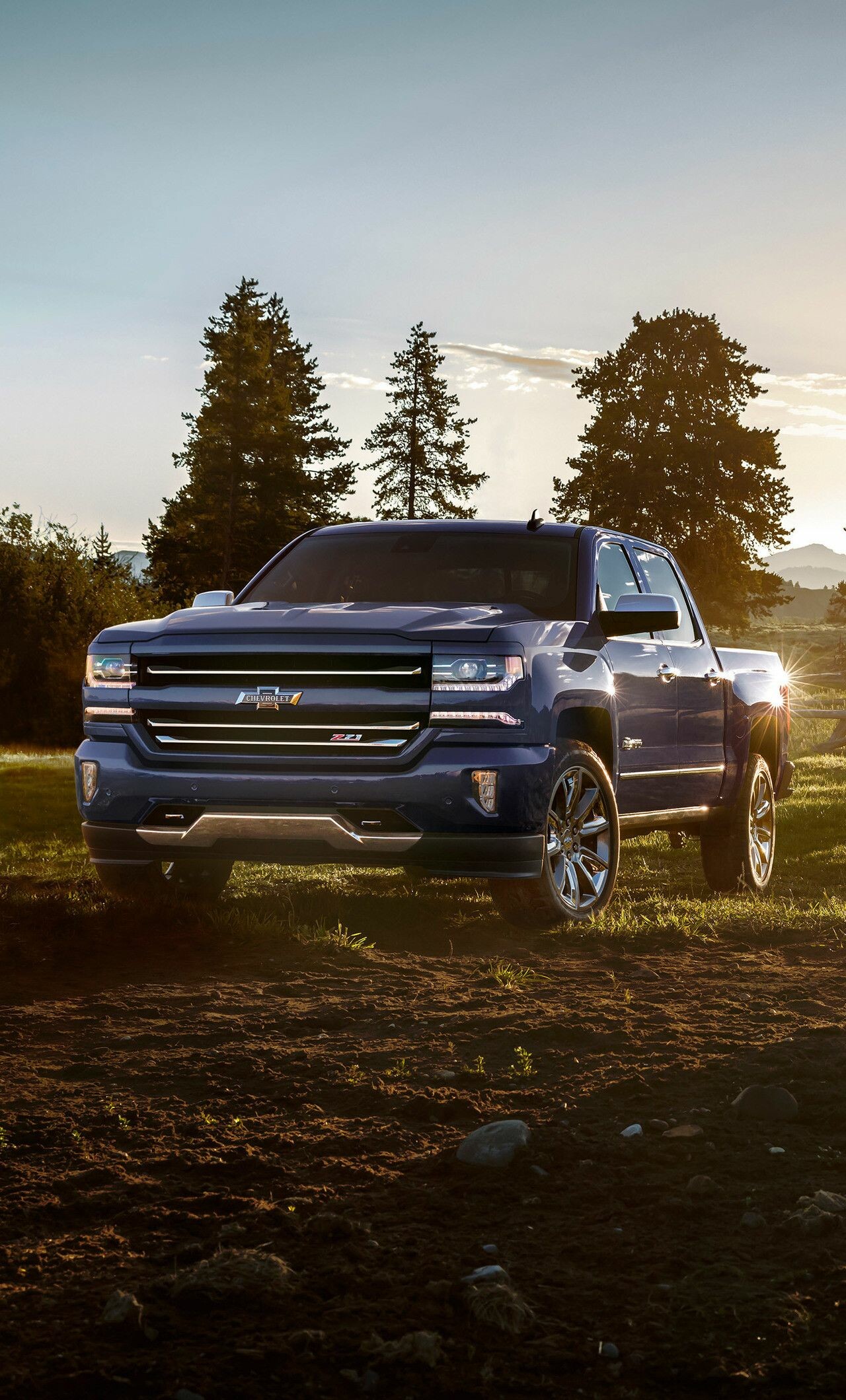 Chevrolet Silverado: 1500, Chevy, A 4.3-liter V-6 that produces 285 hp and 305 lb-ft of torque. 1280x2120 HD Wallpaper.