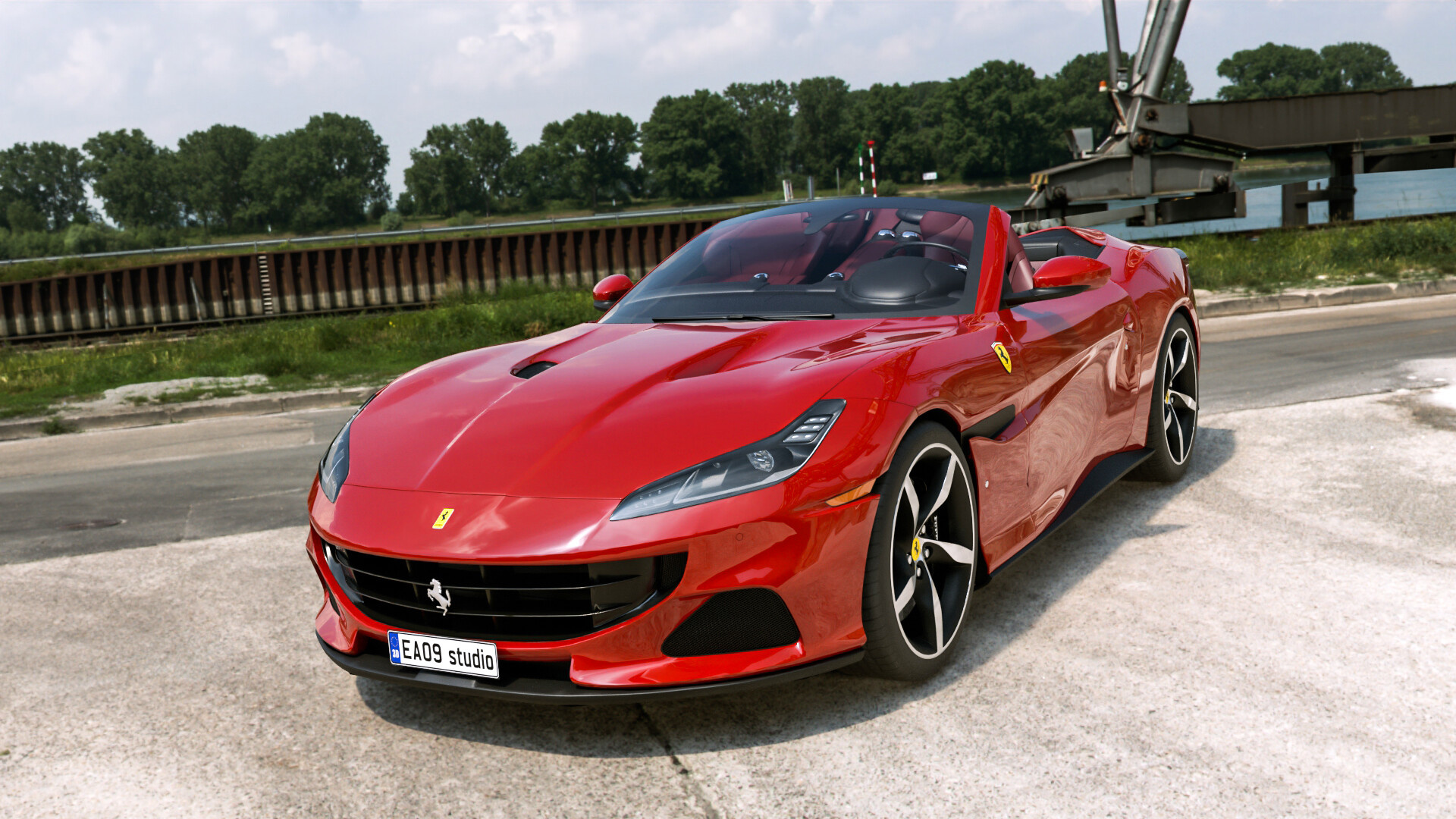 Ferrari Portofino M, Auto model, Artistic rendition, 2022 release, 1920x1080 Full HD Desktop