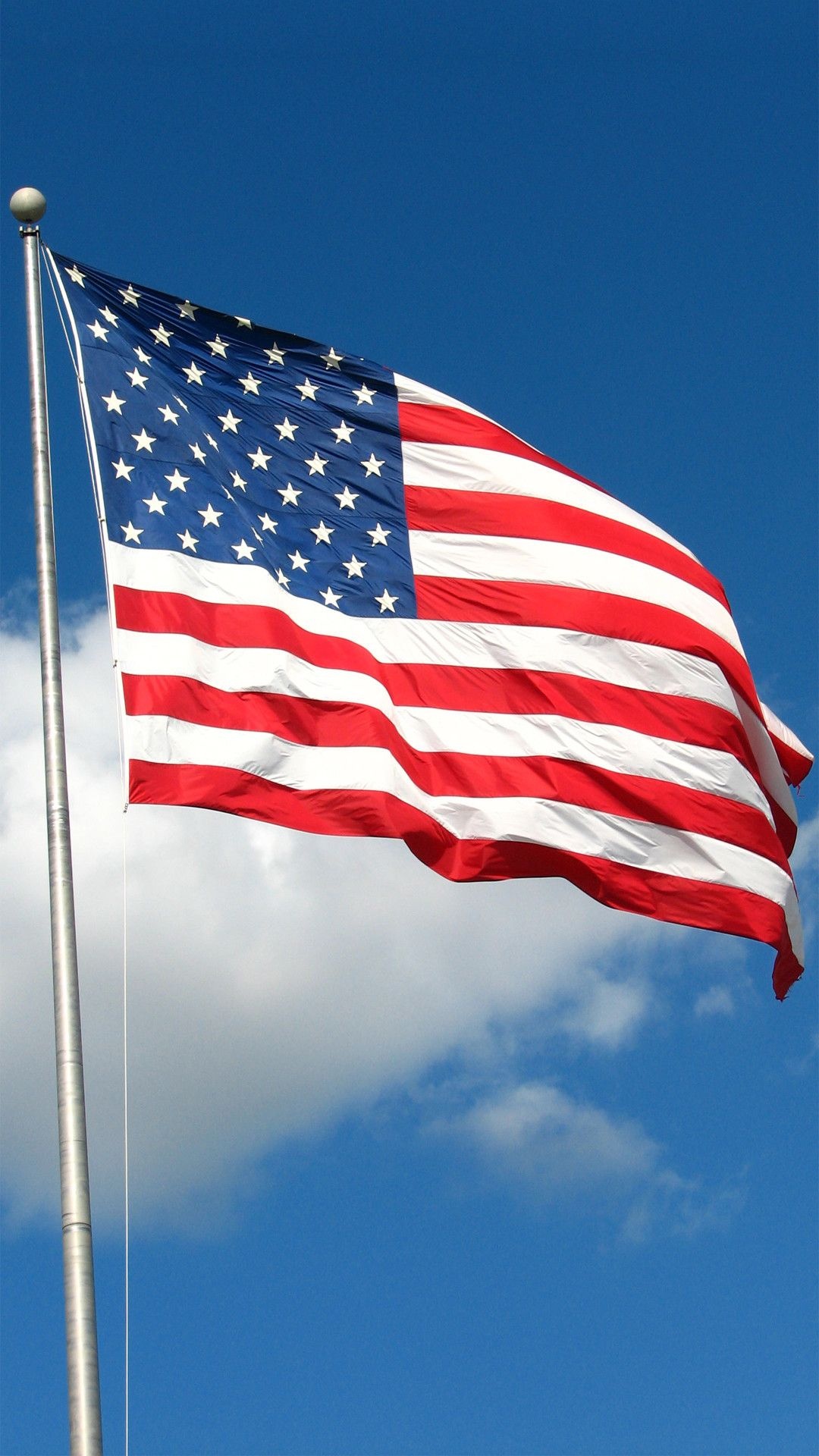 Flag: The Stars and Stripes, Ensign. 1080x1920 Full HD Background.