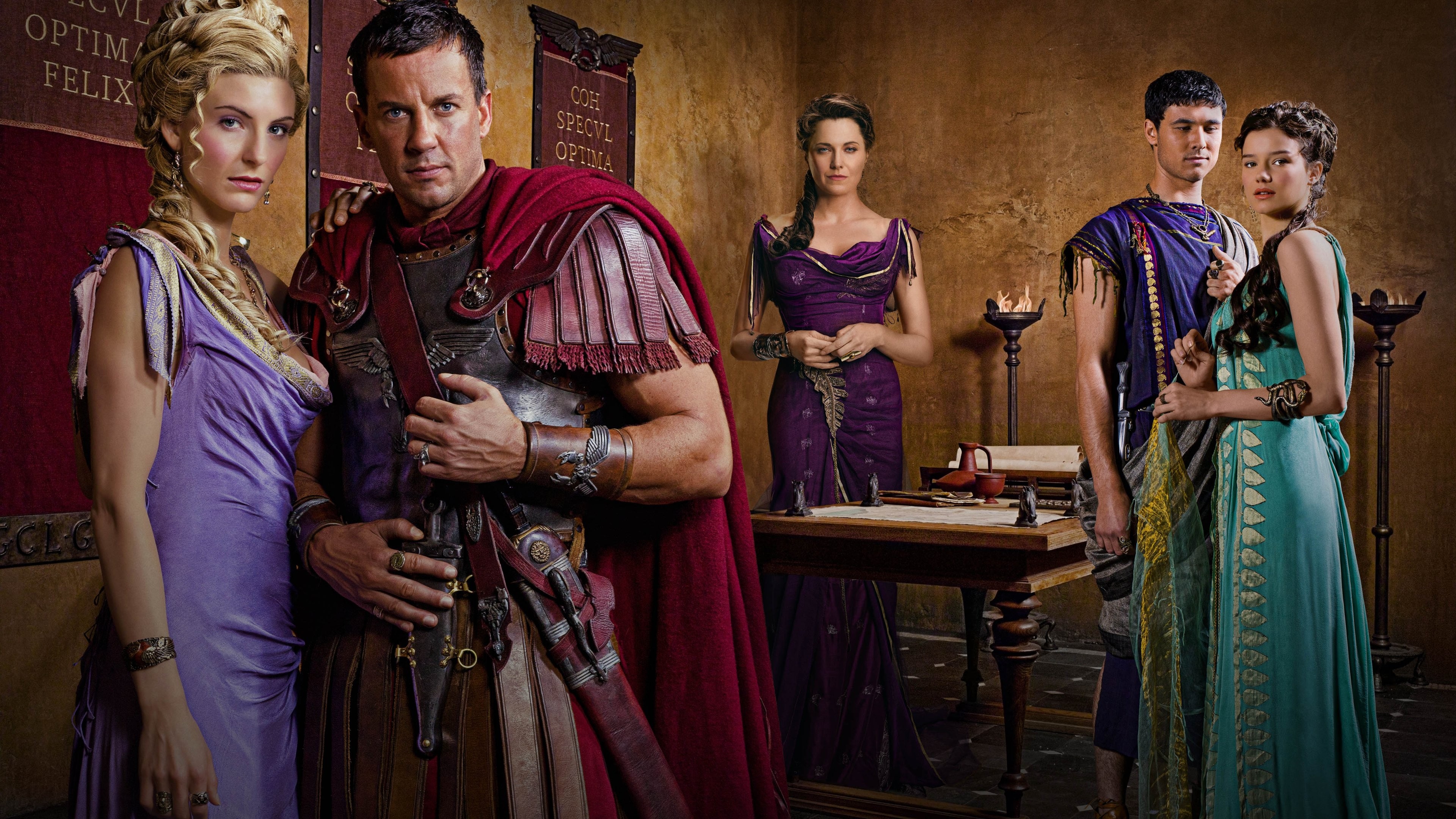 Lucy Lawless: Spartacus, An American television series, Liam McIntyre, Viva Bianca, Craig Parker, Manu Bennett. 3840x2160 4K Background.
