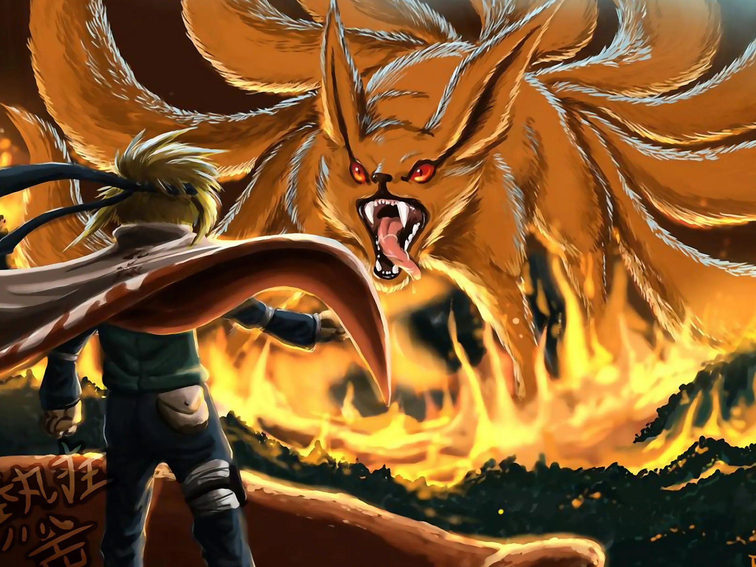 Kyuubi Nine Tails, Nine tailed Naruto, Anime power, Mythical, 2560x1920 HD Desktop