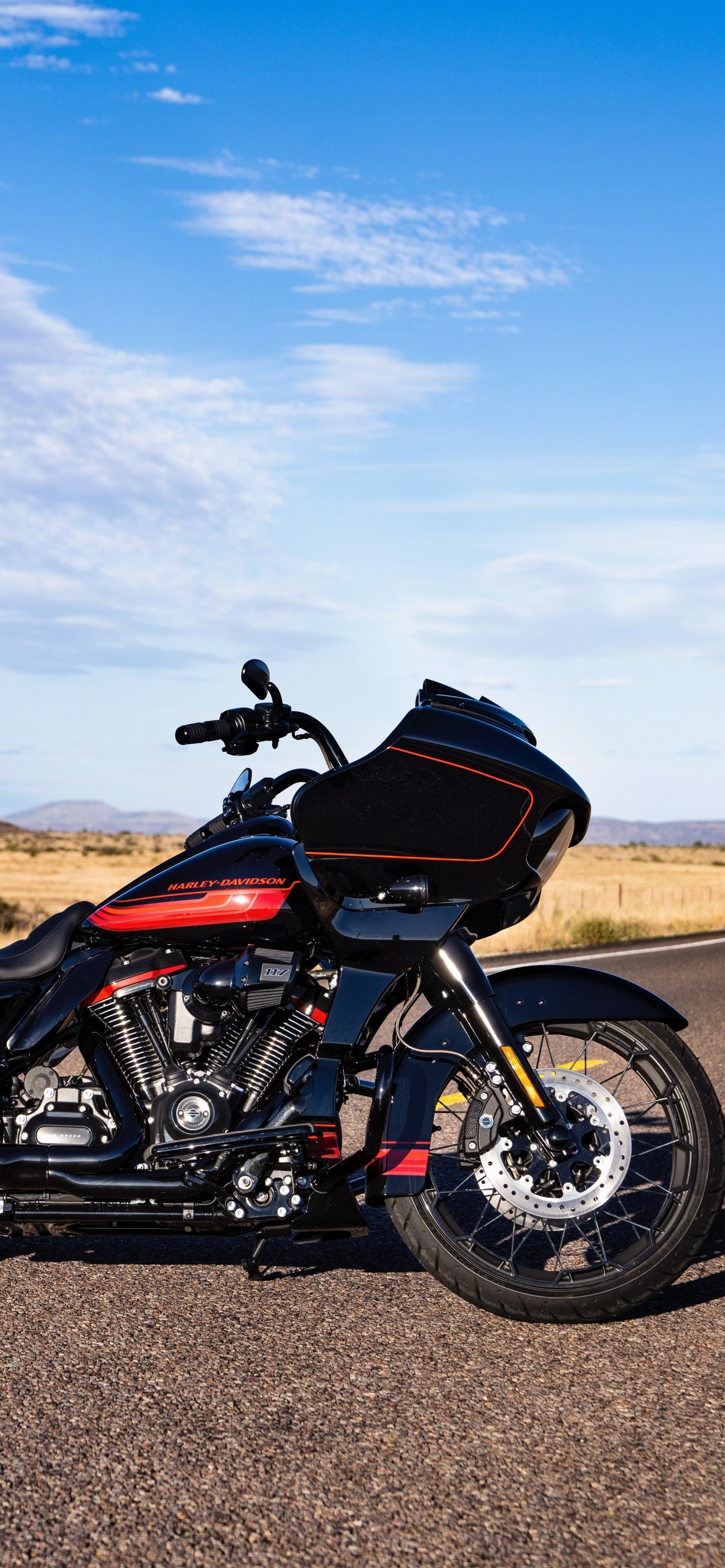 Harley-Davidson Road Glide, CVO edition, Breathtaking aesthetics, Legendary power, 1290x2780 HD Phone