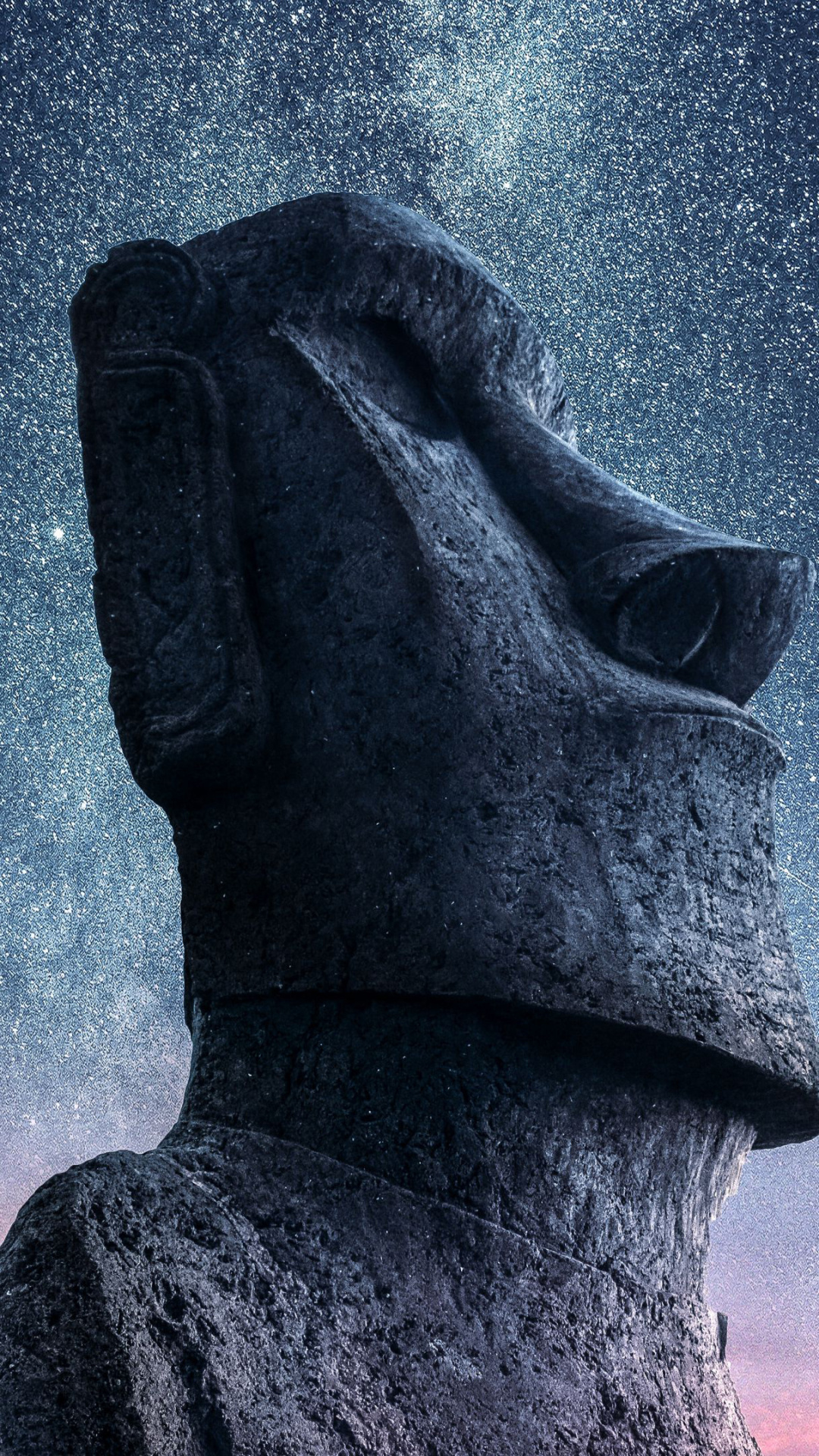 Enigmatic stone figures, Ancient Moai, Mysterious Easter Island, Man-made wonders, 1080x1920 Full HD Phone