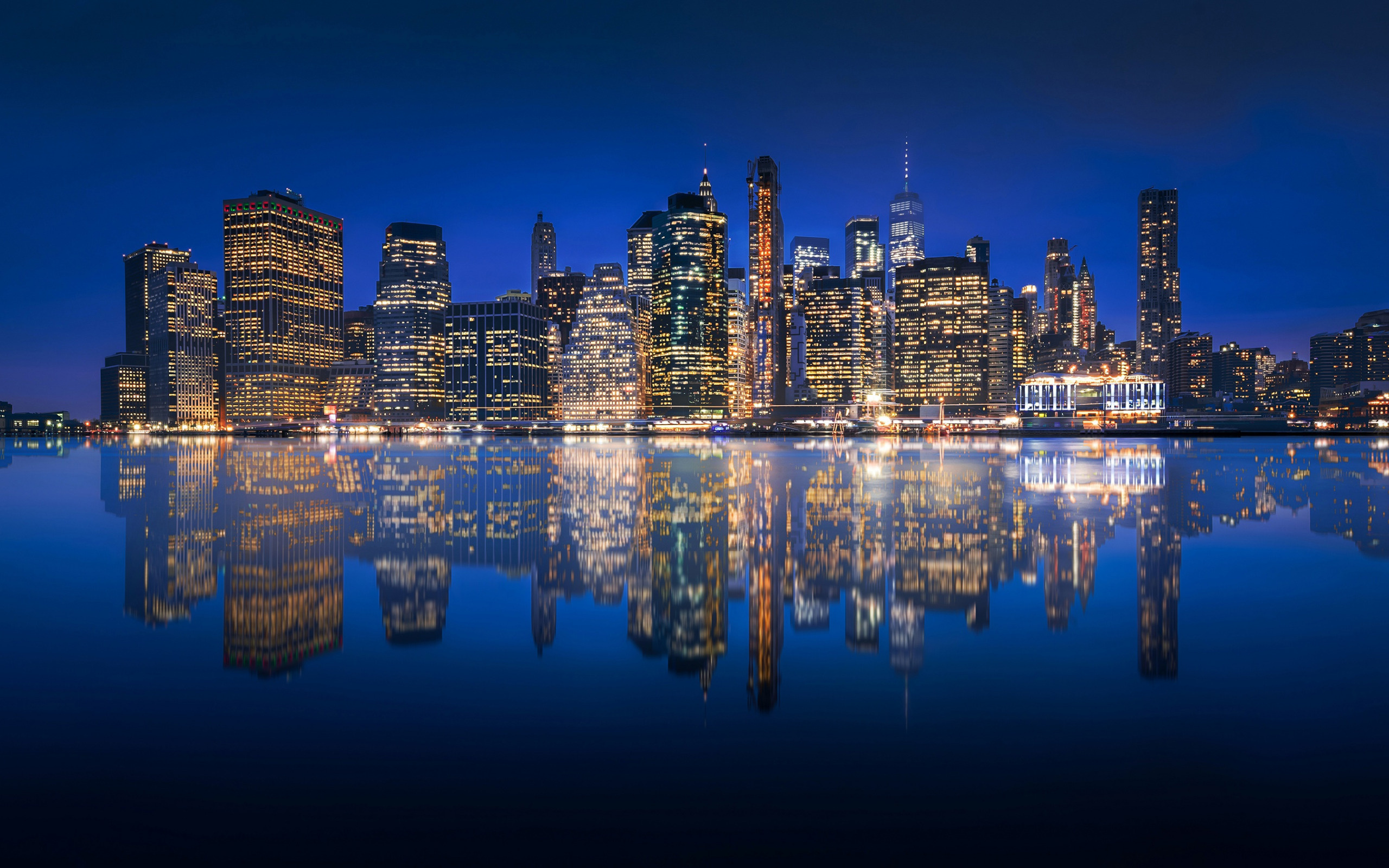 New York Manhattan Evening, Sunset, USA, 2560x1600 HD Desktop