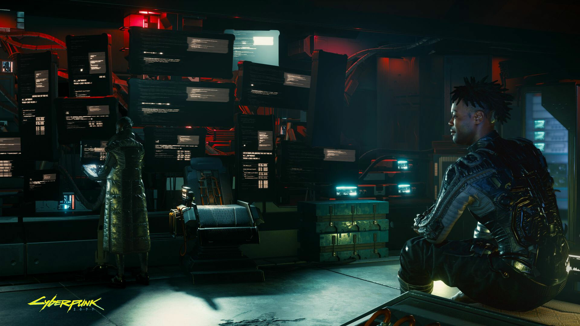 Cyberpunk 2077: A first-person action game set in a sprawling futuristic city. 1920x1080 Full HD Background.