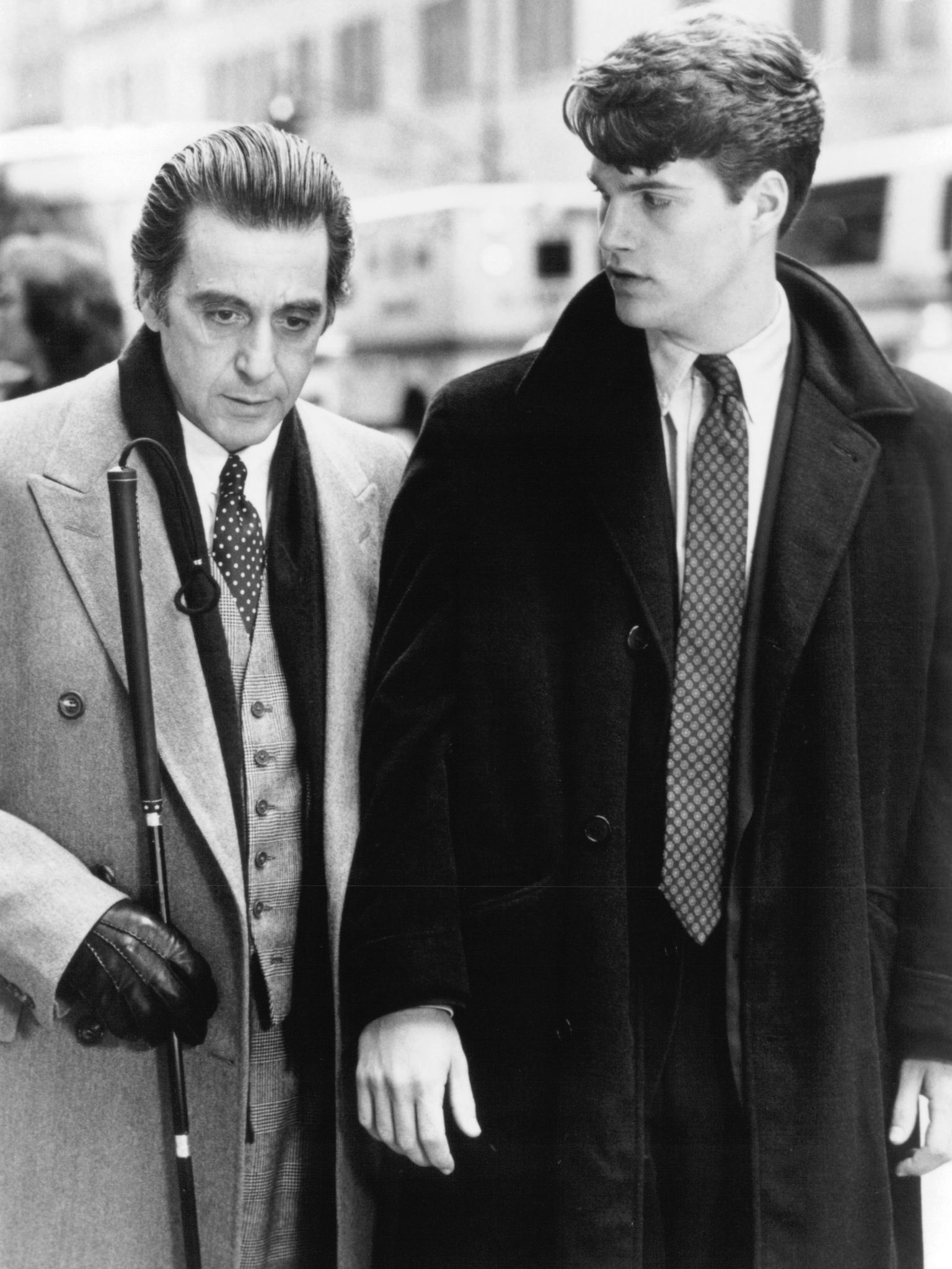 Scent of a Woman: Al Pacino as Lt. Col. Frank Slade, Chris O'Donnell as Charlie Simms. 1540x2050 HD Background.