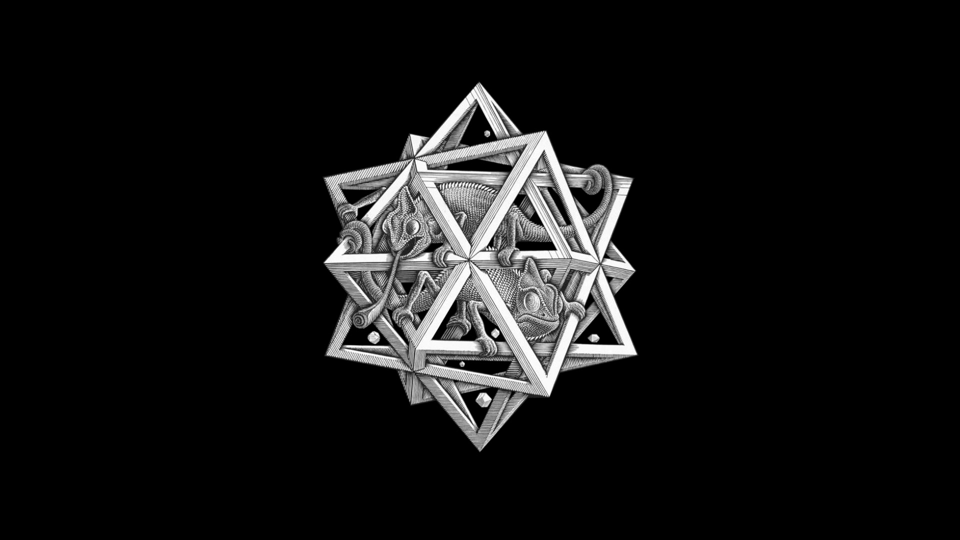 M.C. Escher, Other artist, Star pattern, Digital art, 1920x1080 Full HD Desktop