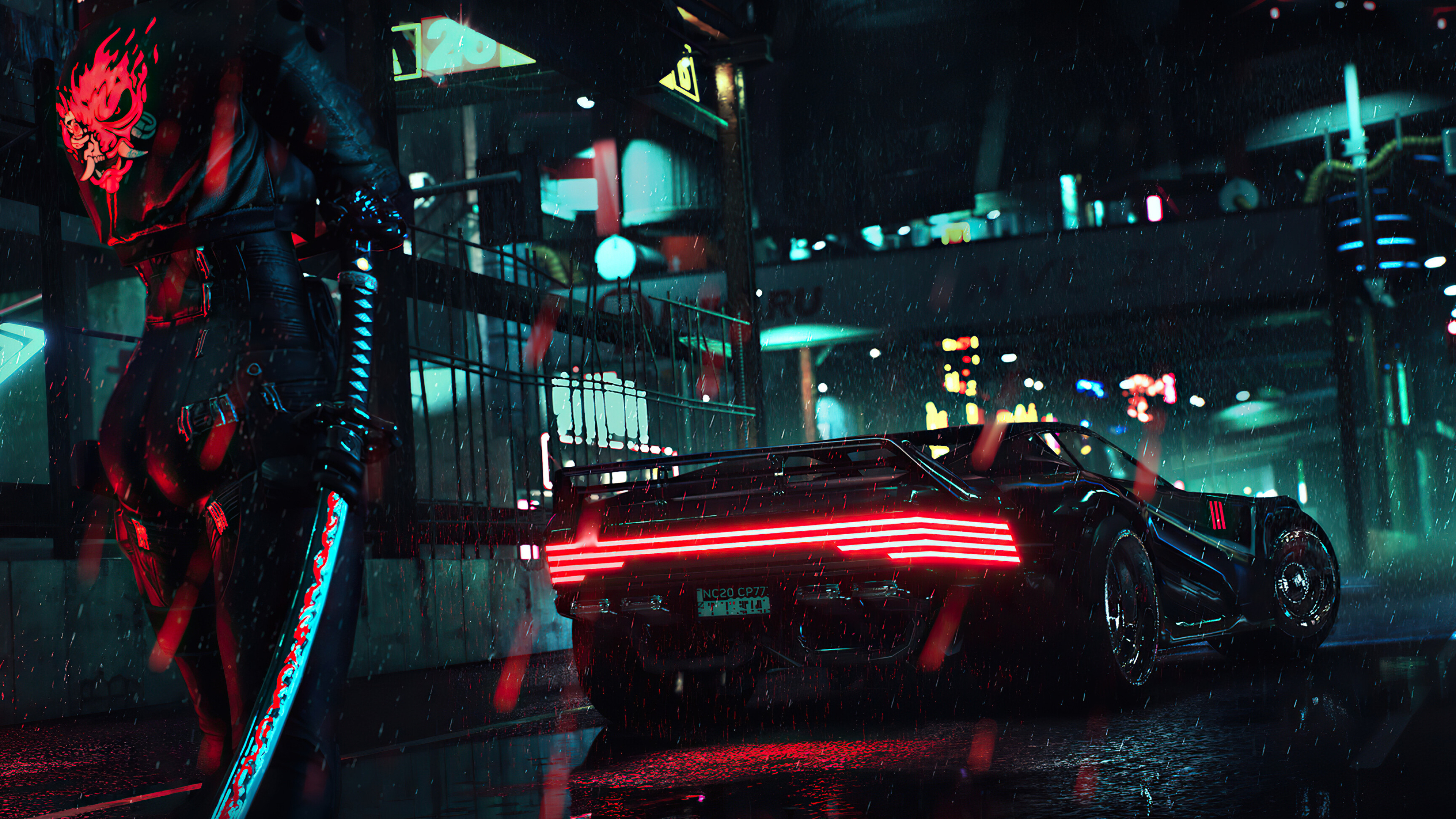 Cyberpunk 2077: The open world metropolis of Night City consists of six regions; the corporate City Centre, immigrant-inhabited Watson, luxurious Westbrook, suburban Heywood, gang-infested Pacifica, and industrial Santo Domingo. 3840x2160 4K Background.