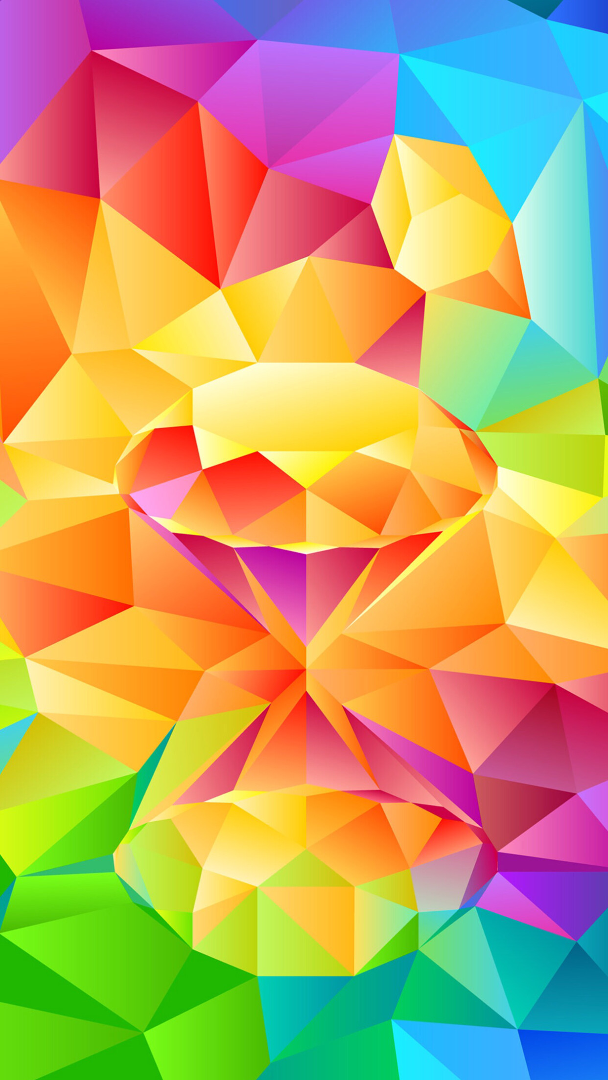 Rainbow Colors: Low polygonal art, Digital art, Mosaic, Angles. 1250x2210 HD Background.