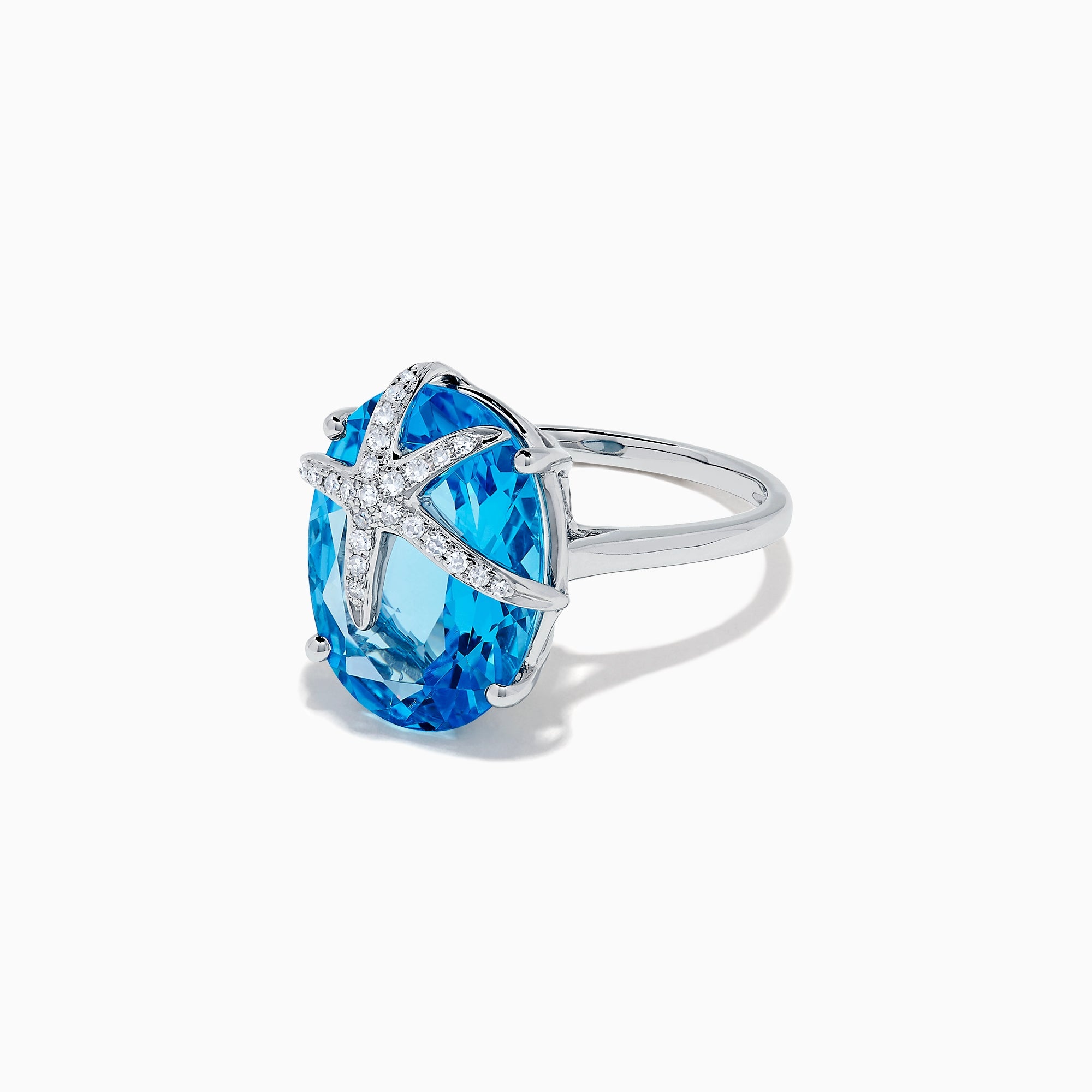 Effy Seaside gold blue topaz and diamond starfish ring, Effy Jewelry, Luxury accessories, Ocean-inspired design, 2000x2000 HD Handy