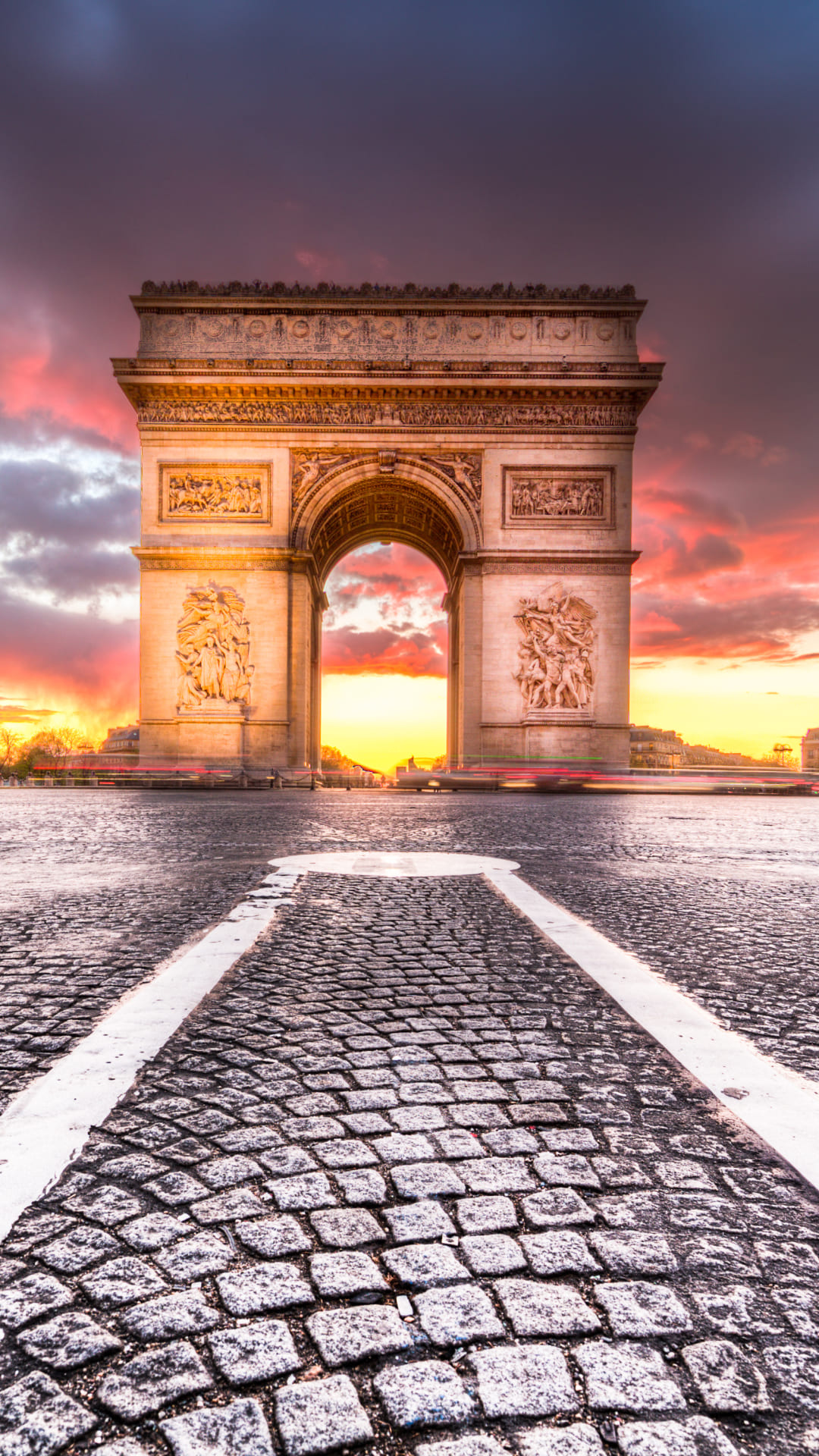 Arc de Triomphe, Majestic structure, Parisian charm, Timeless beauty, 1080x1920 Full HD Phone
