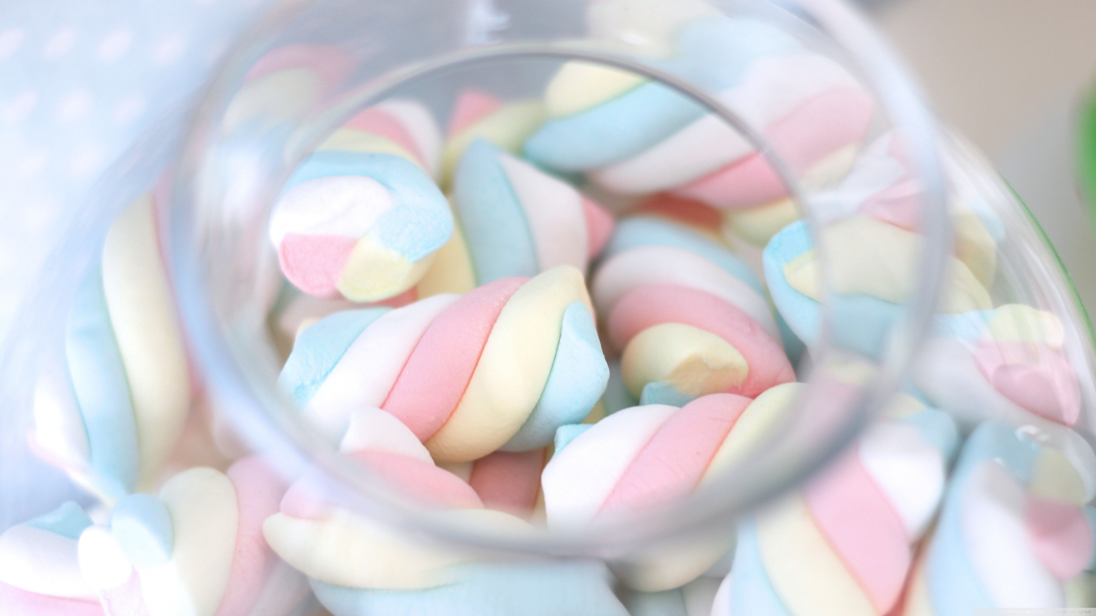 Marshmallow: Confection, molded into shapes and coated with corn starch. 3560x2000 HD Wallpaper.