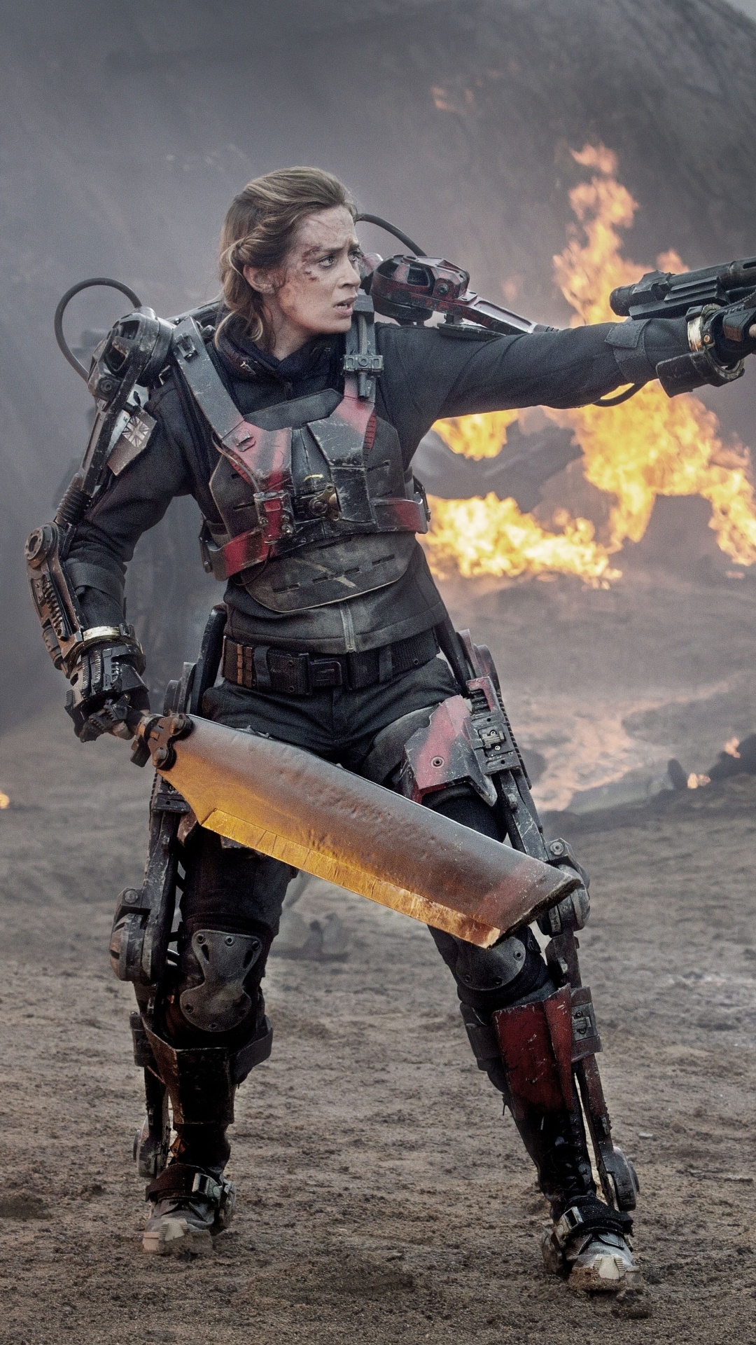 Edge of Tomorrow: The most decorated soldier in all the United Defense force, Rita. 1080x1920 Full HD Wallpaper.