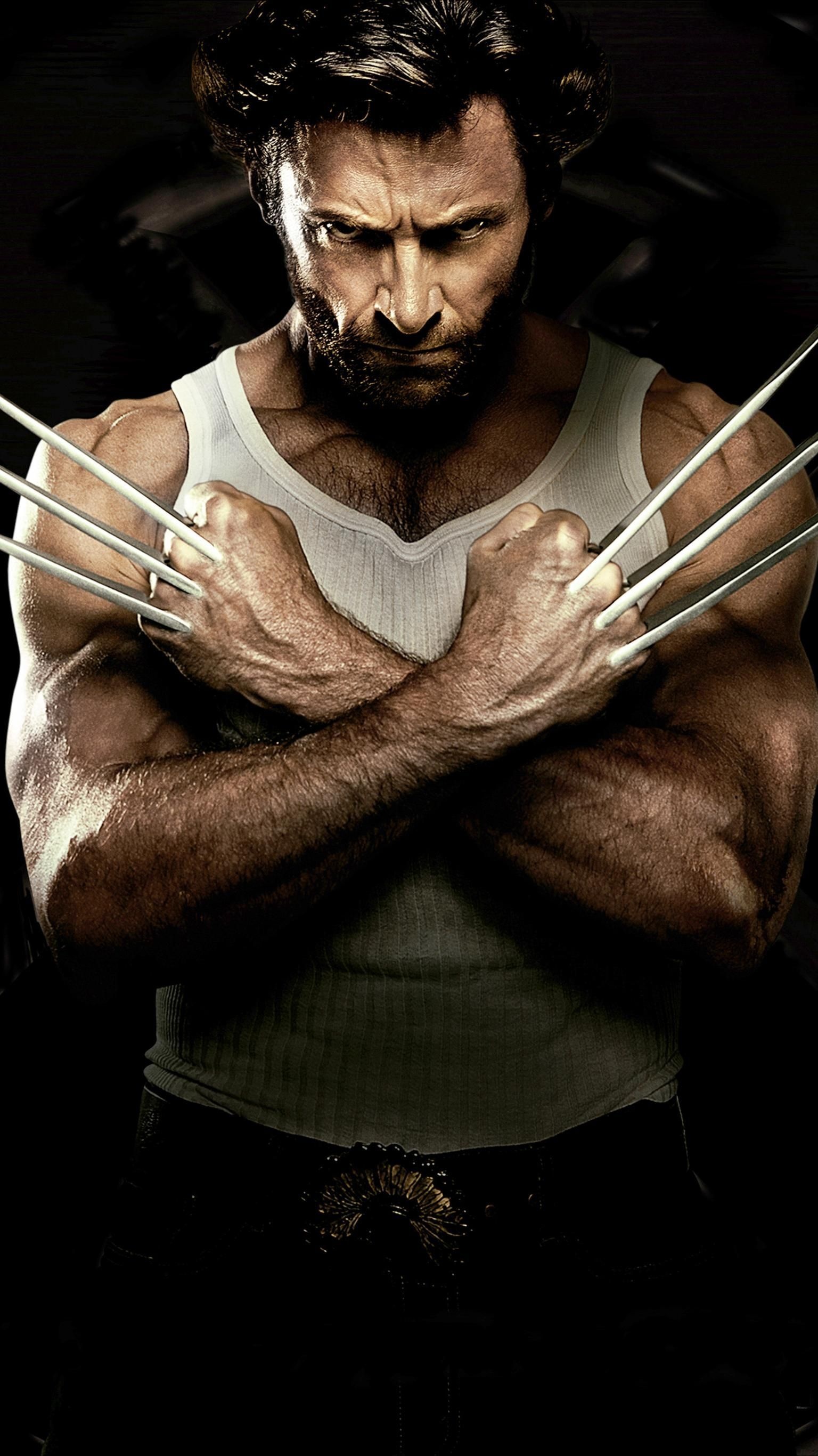 Hugh Jackman as Wolverine, Fierce mutant powers, Intense action, Unbreakable claws, 1540x2740 HD Handy