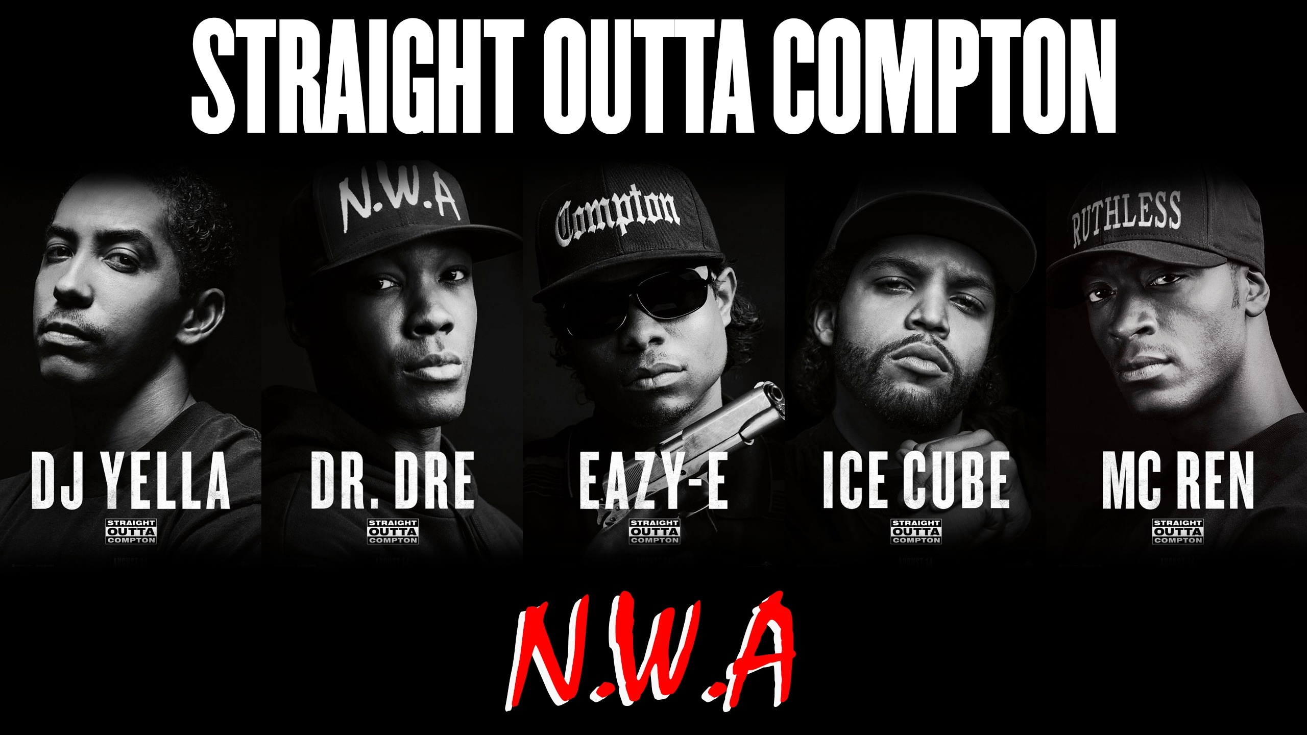 Ice Cube, Dr. Dre, Easy E, Section 1 films, 2560x1440 HD Desktop